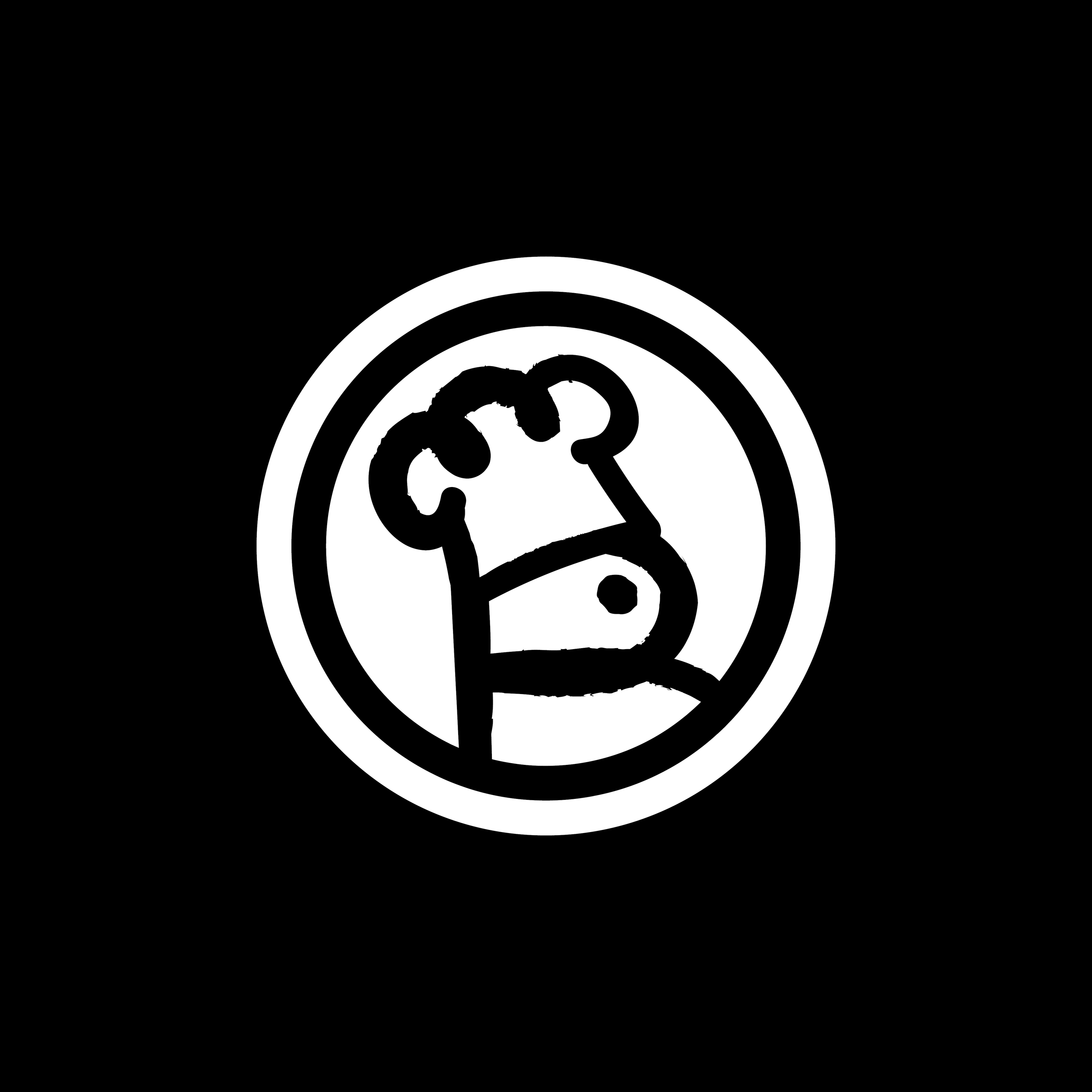 Hand drawn minimal illustration of a fat chef for a food critique brand