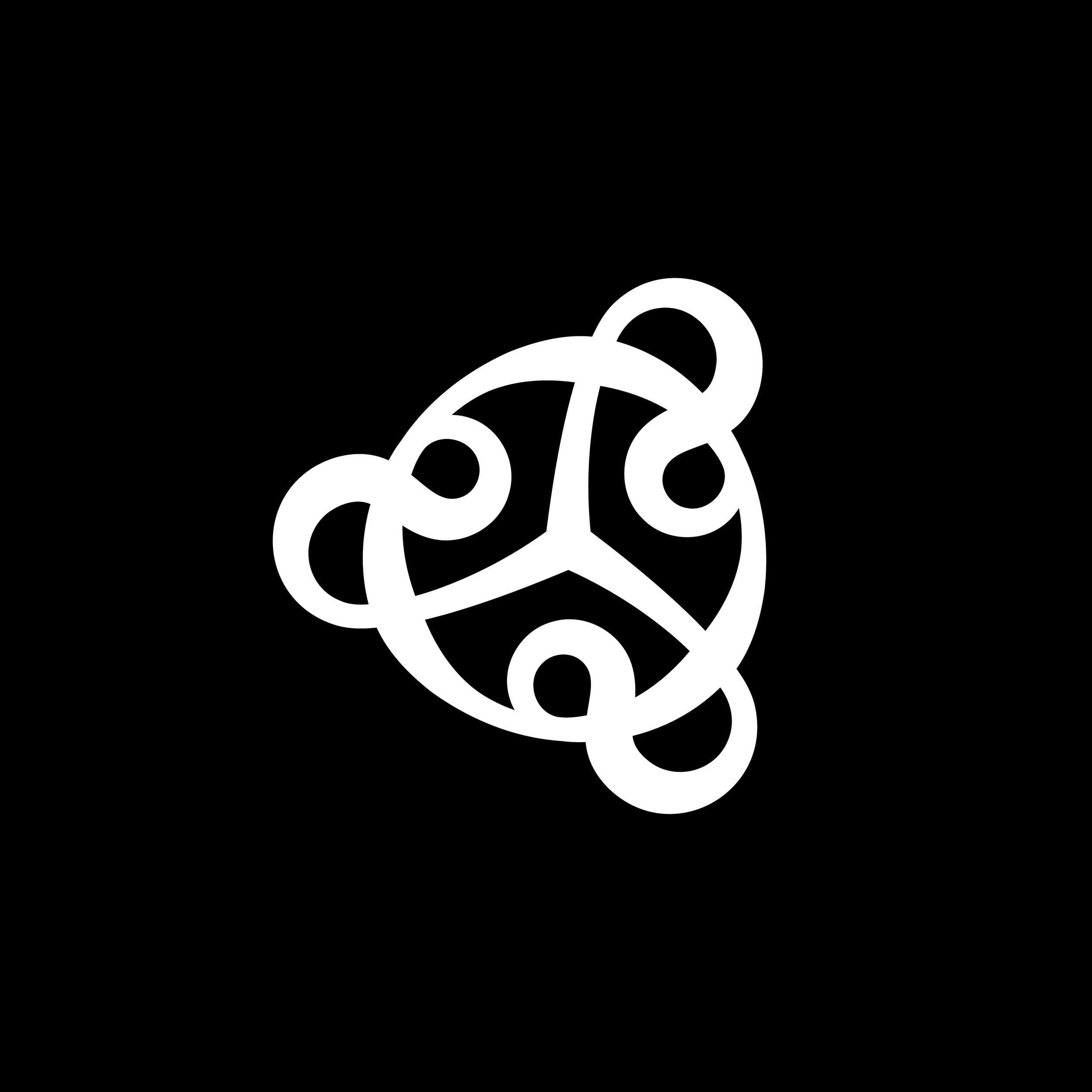 Celtic style logo design created using an ampersand to make the triskelion