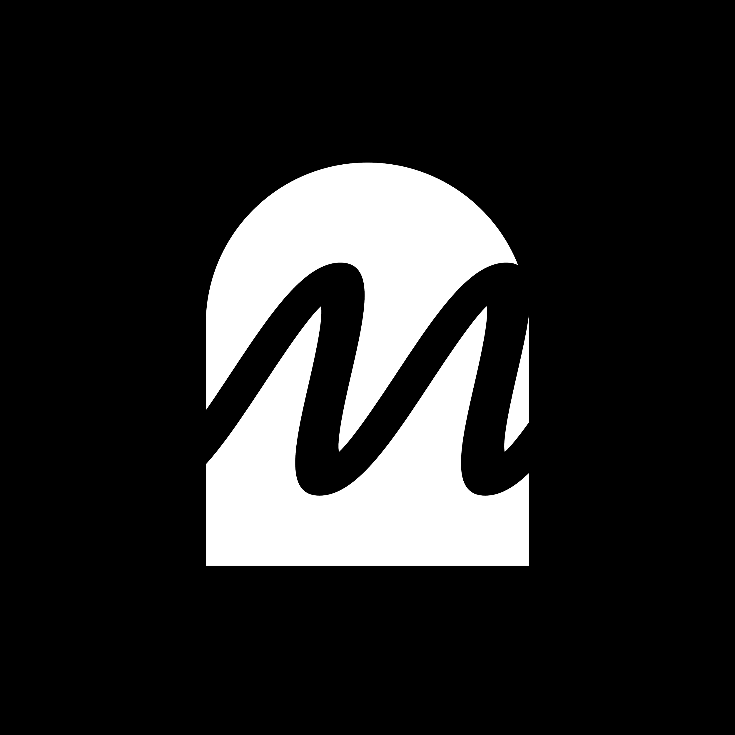 Logo for Termoli featuring an "M" designed to look like waves intersecting an arch window