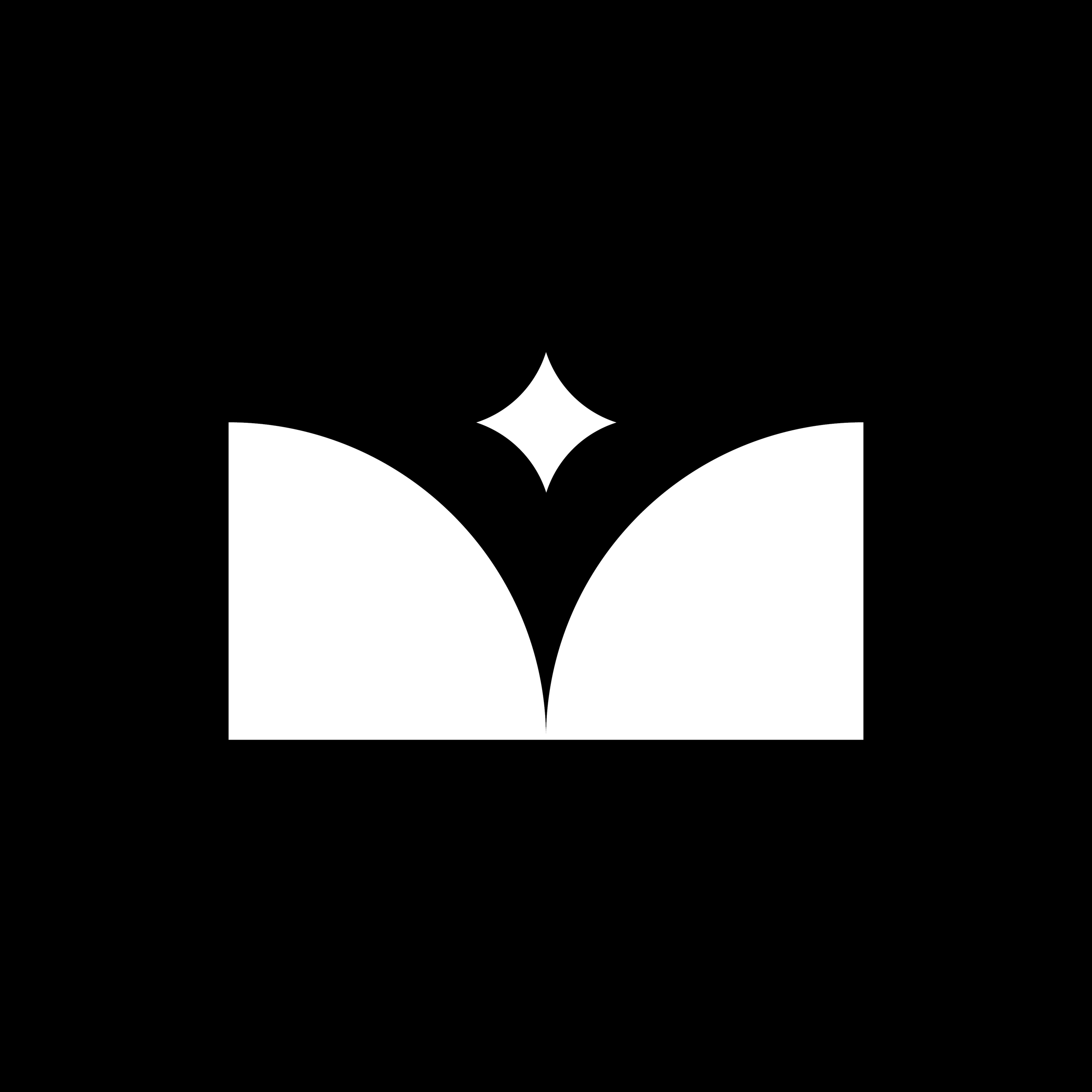 Black and white logo showing a stylised crown and the letter "M"
