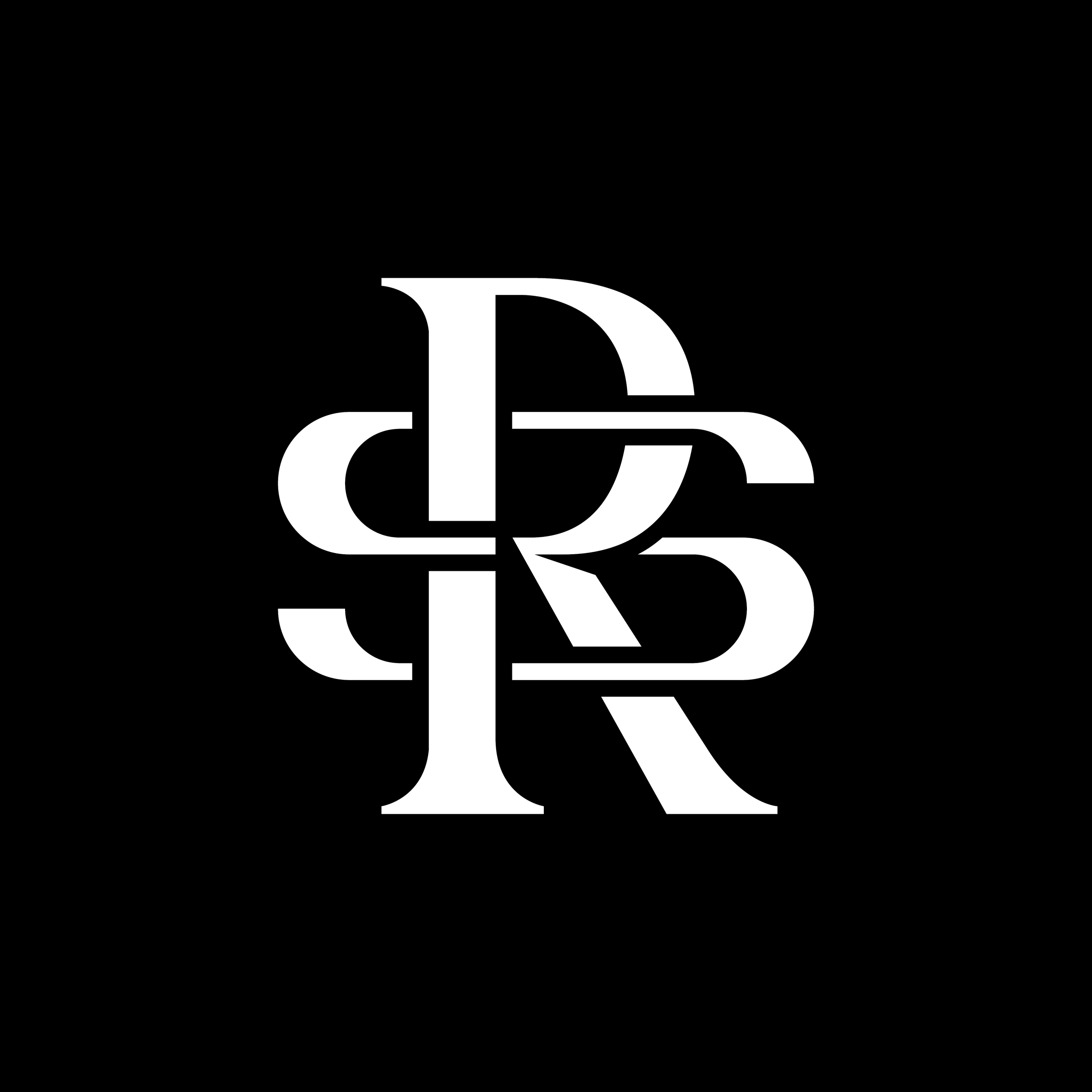 Monogram for a dancewear company called "REBL&SOUL". Overlapping "R" and "S" letters