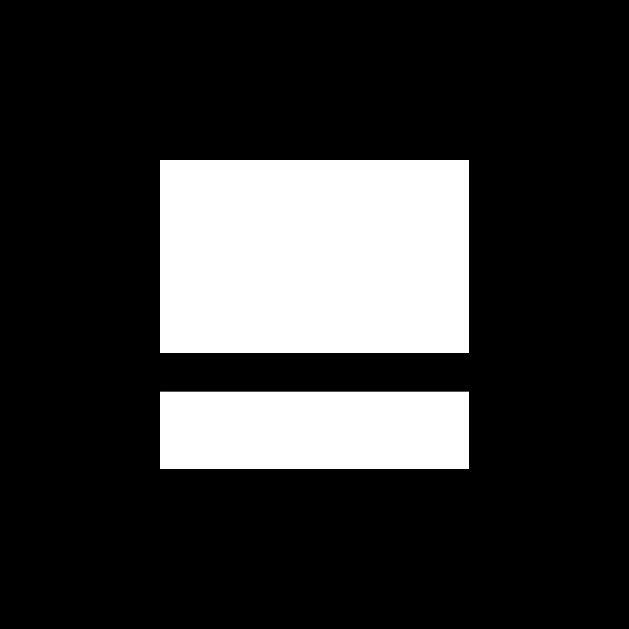 Black and white icon of an unequal equals symbol