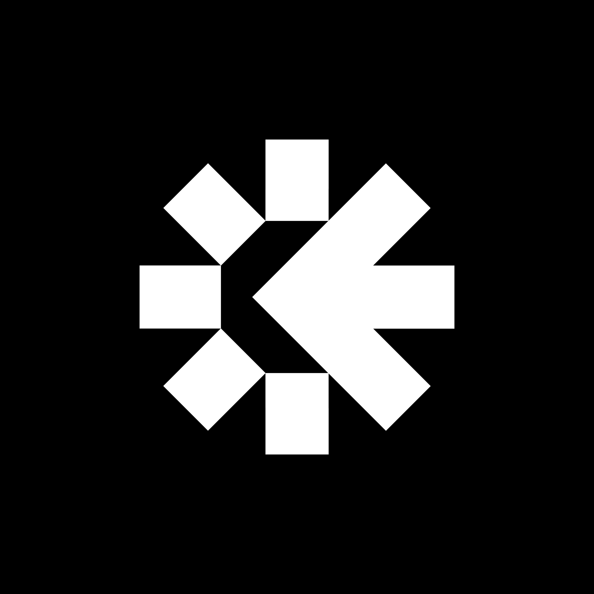 Logo showing a flash or sun-like silhouette with a section of it designed to have a backwards-facing arrow.