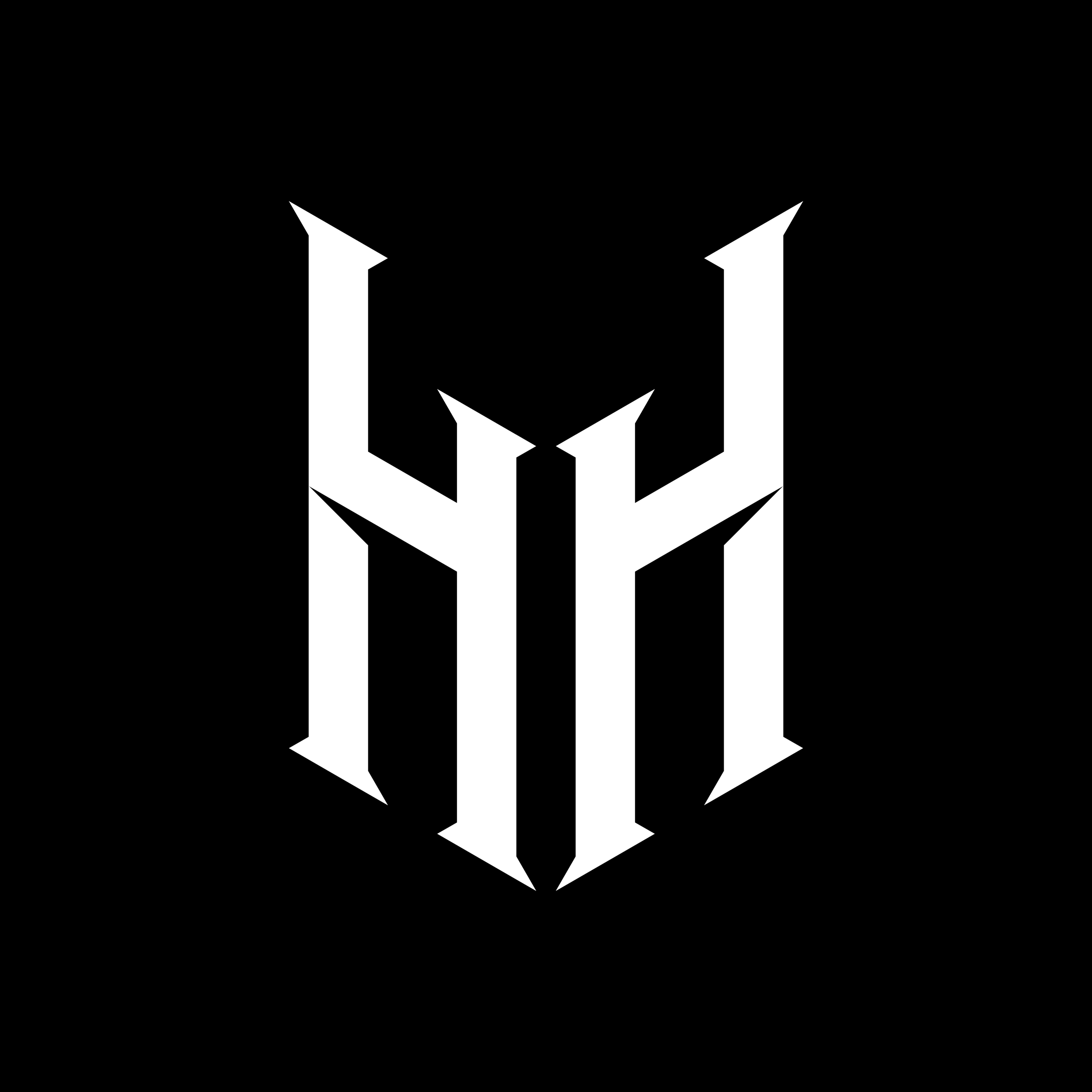Geometric logo showing two "H" side-by-side