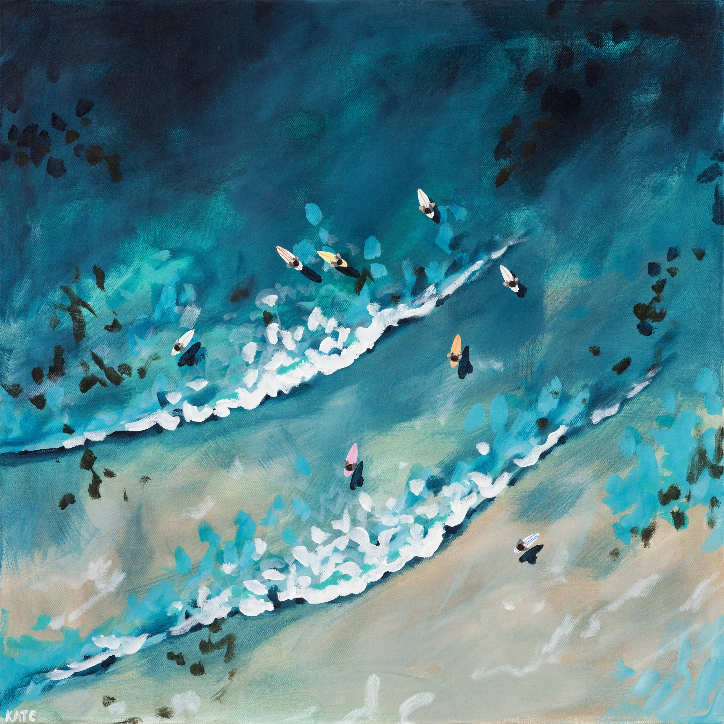 Dawn Patrol surfing painting