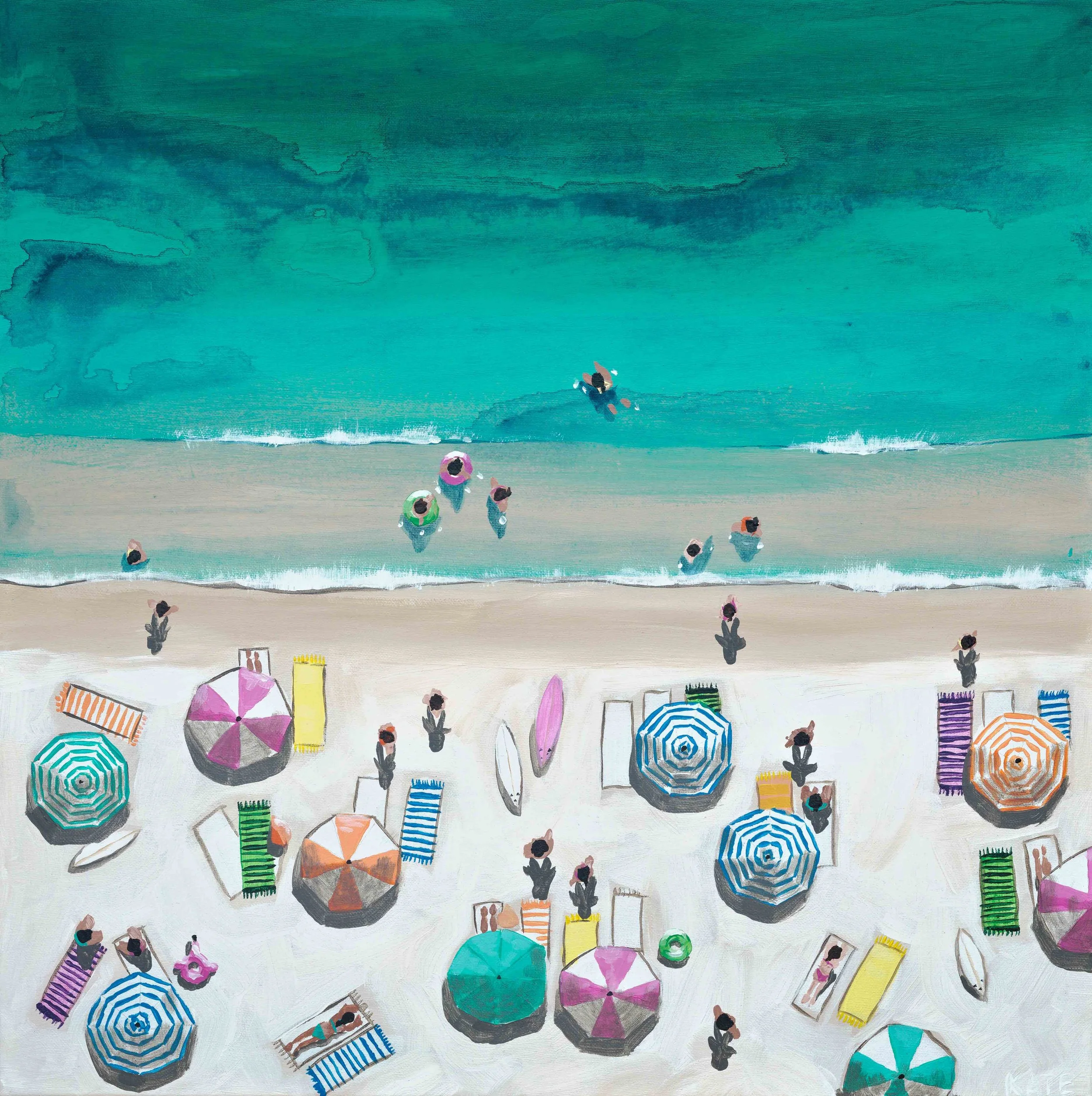 Beach Day, 60x60cm, acrylic on canvas