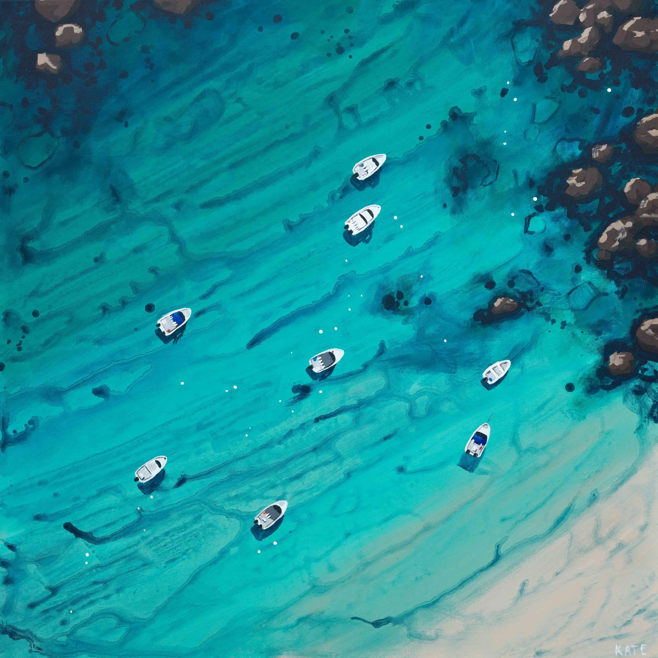 Drifting, 90x90cm, acrylic on canvas