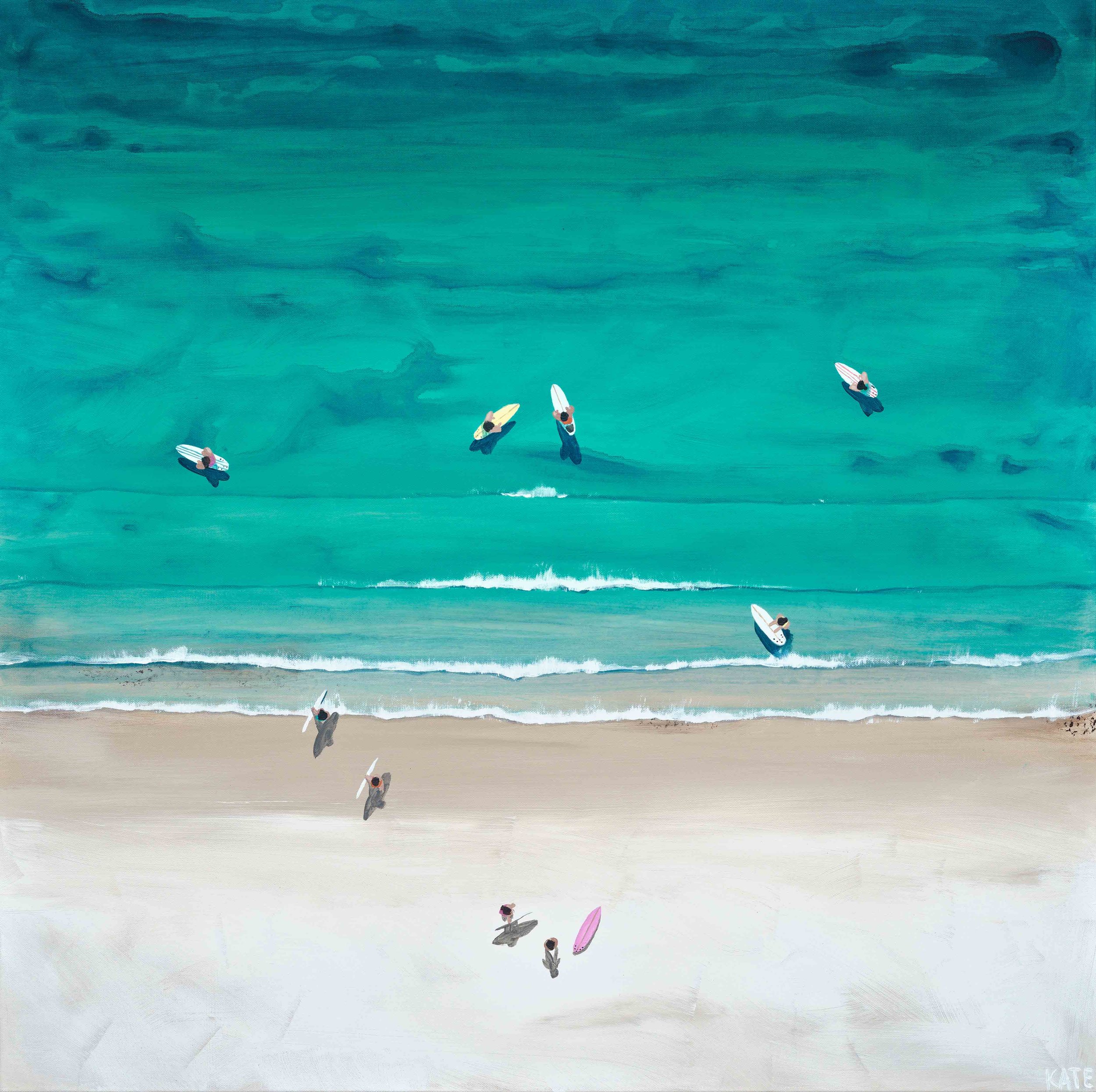 BEach Break, 90x90cm, acrylic on canvas