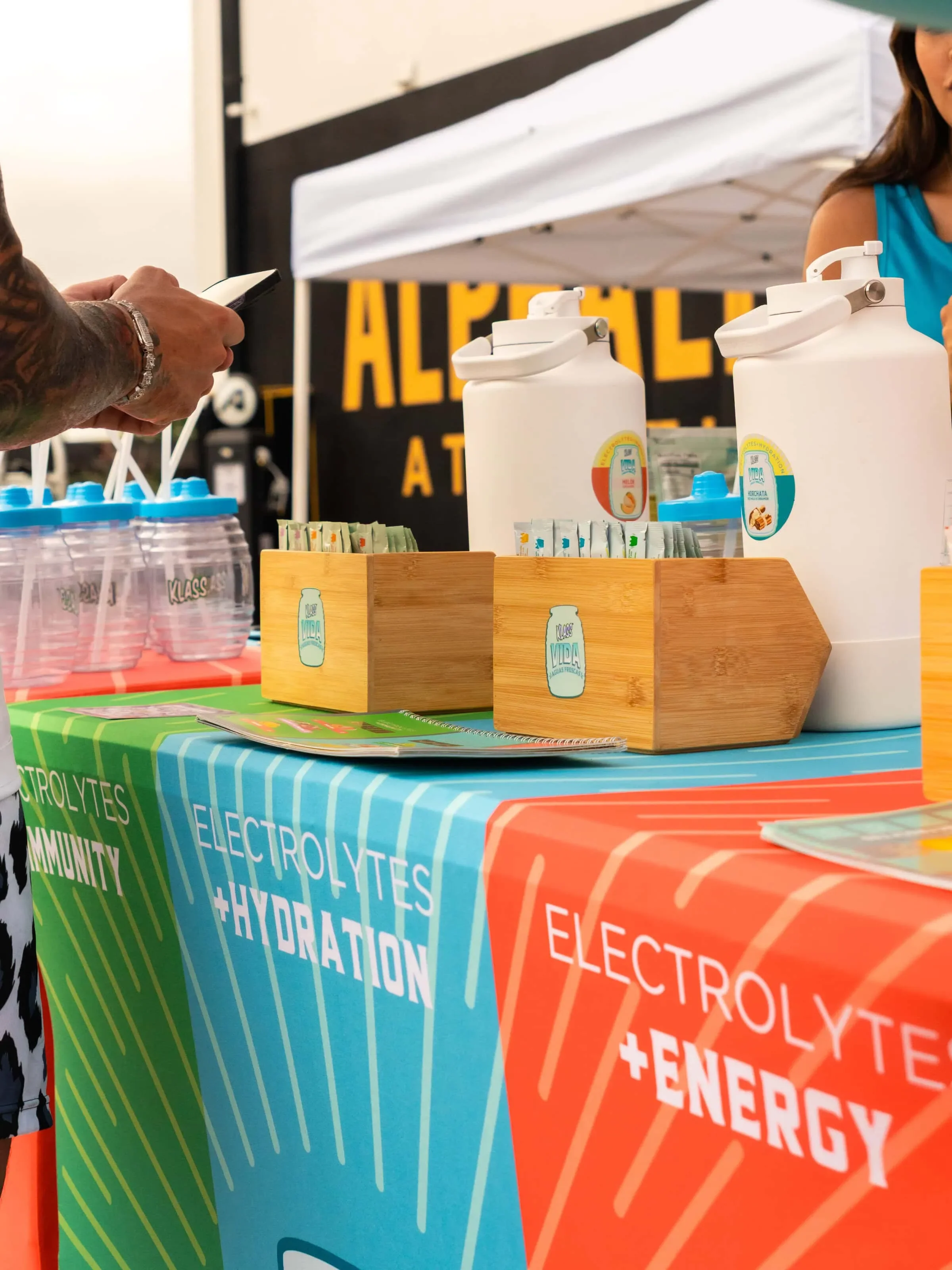 A showcase of Klass Vida products from an event in Alphaland Gym. This showcases the details & products aspect of event photography for businesses.