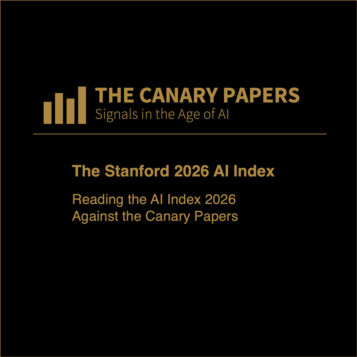 Reading the Stanford AI Index 2026 Against the Canary Papers