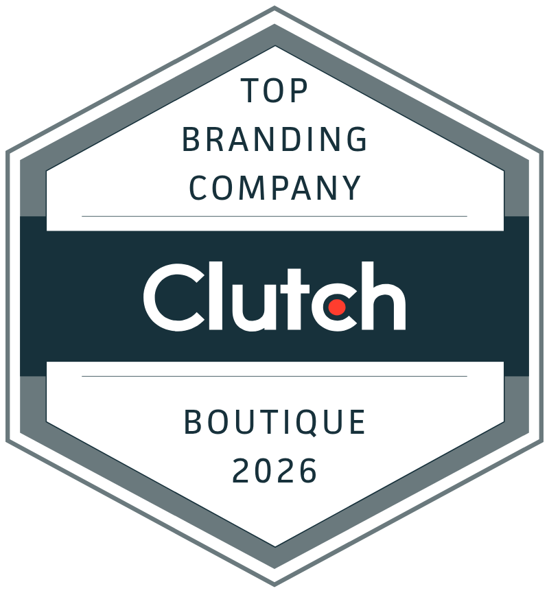 Badge from Clutch: "Top Branding Company," "Boutique 2026"