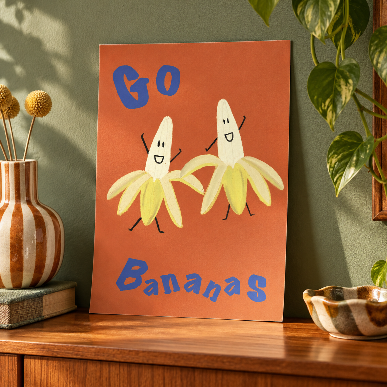 'Go Bananas'- Colourful Kids' Art Print