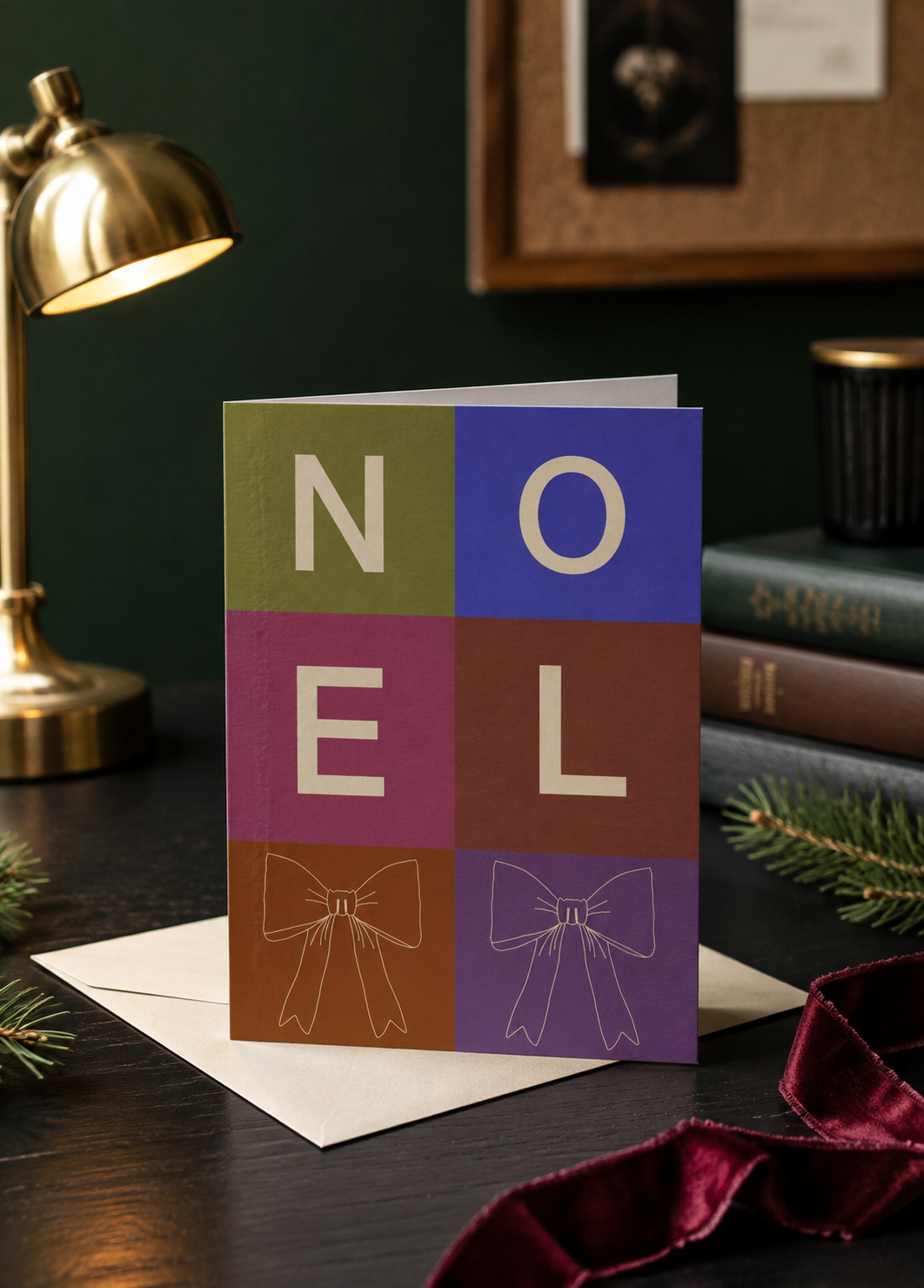 NOEL Bow Christmas Card