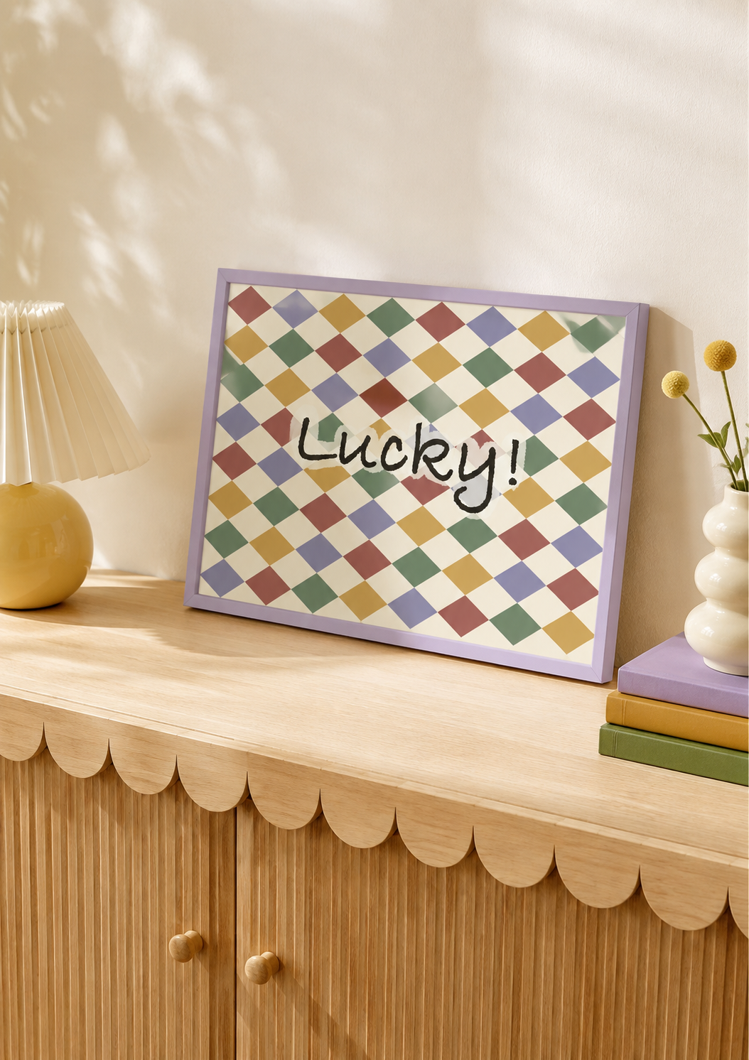Lucky - Colourful Harlequin Wall print