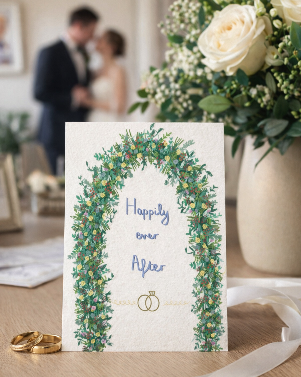 Happily Ever After Floral Greetings Card