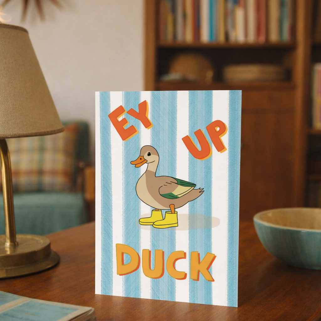 Ey Up Duck Greetings Card