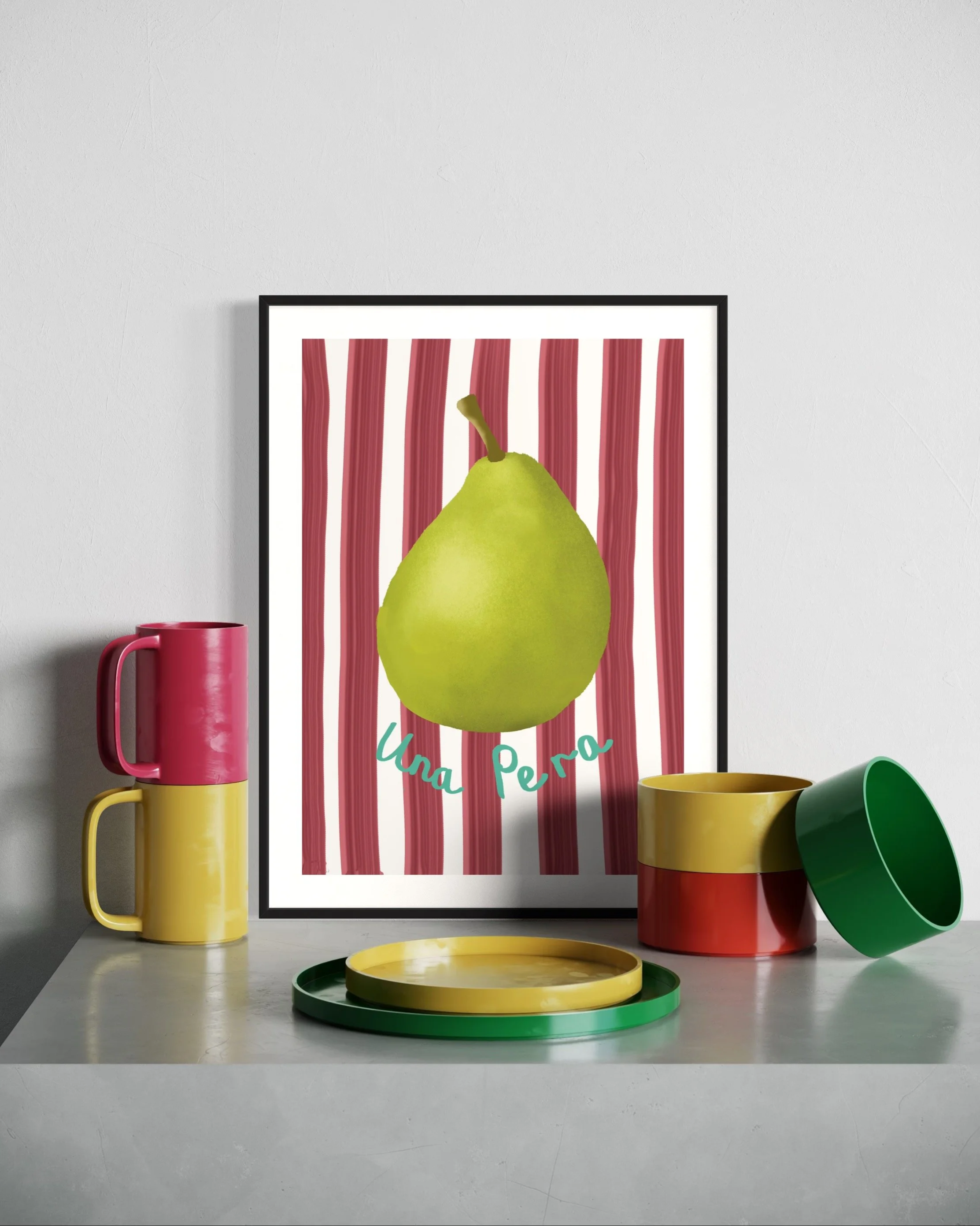 Pera -  Colourful striped pear kitchen print