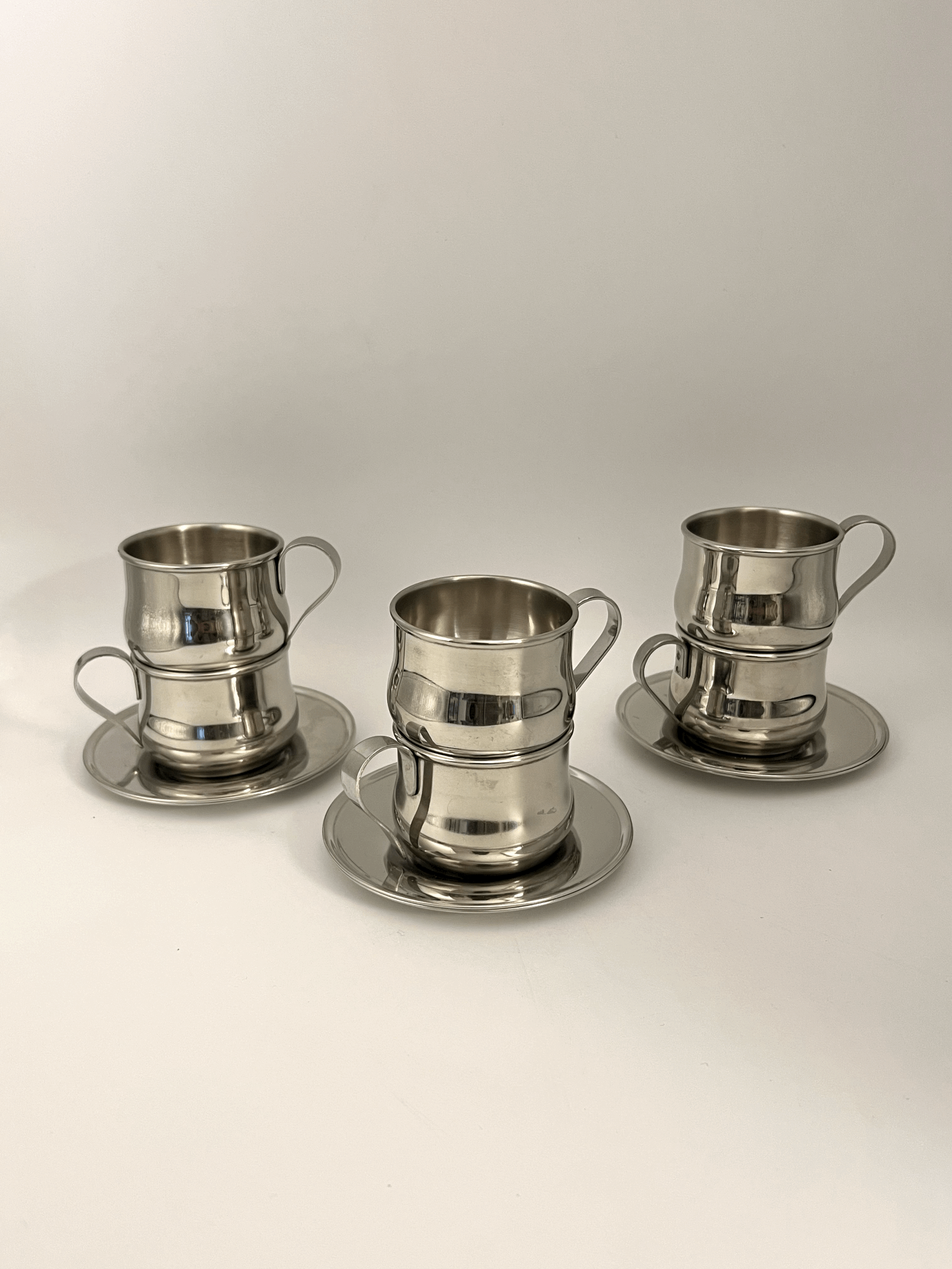 Set 6 tazzine da caffè in acciaio inox