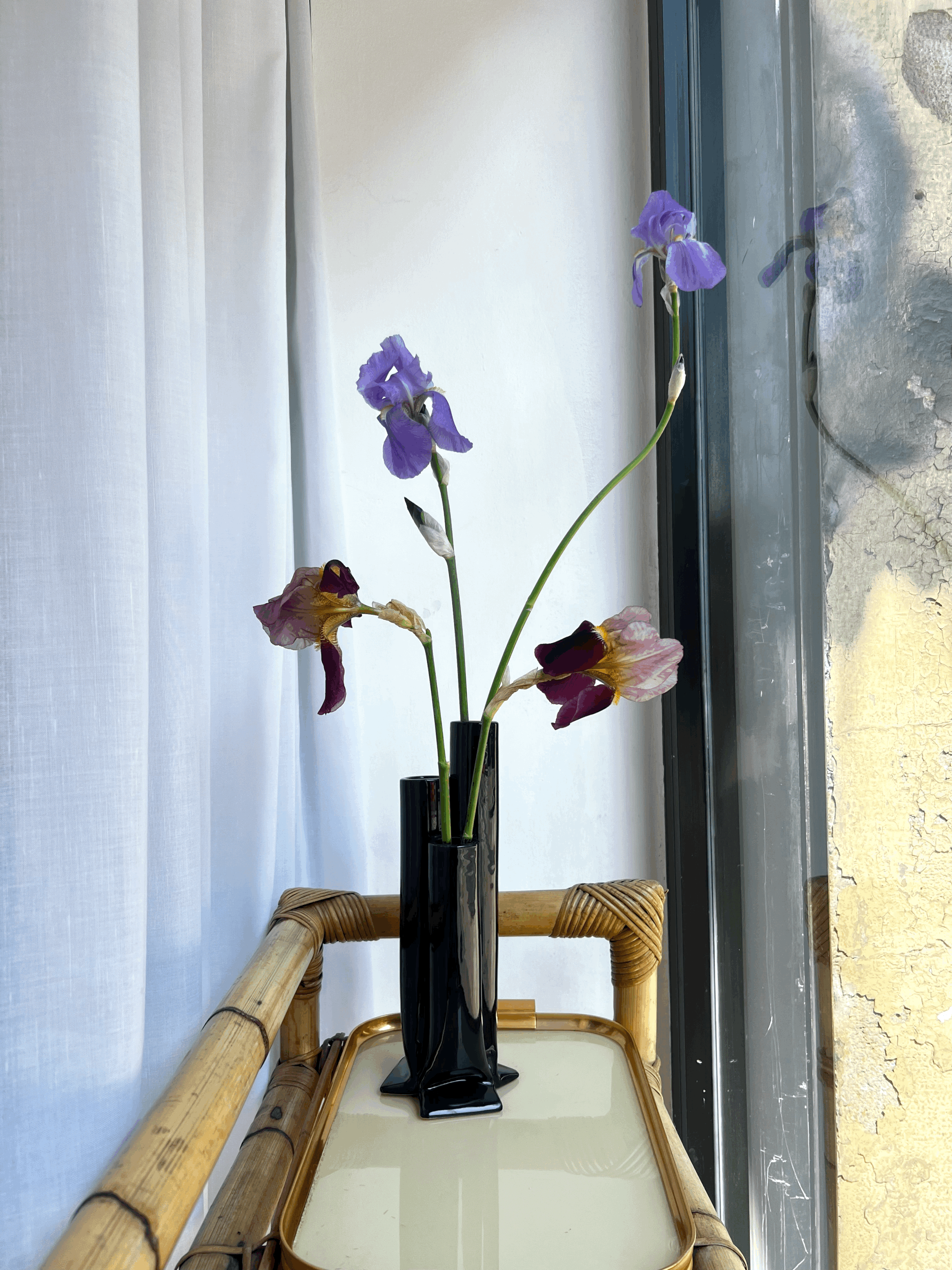Vaso triplo in ceramica anni '70