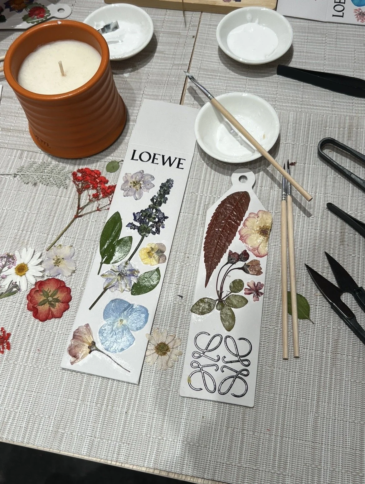 Albasser Studio pressed flowers workshop for Loewe / Loewe perfumes at La Rinascente, Milano