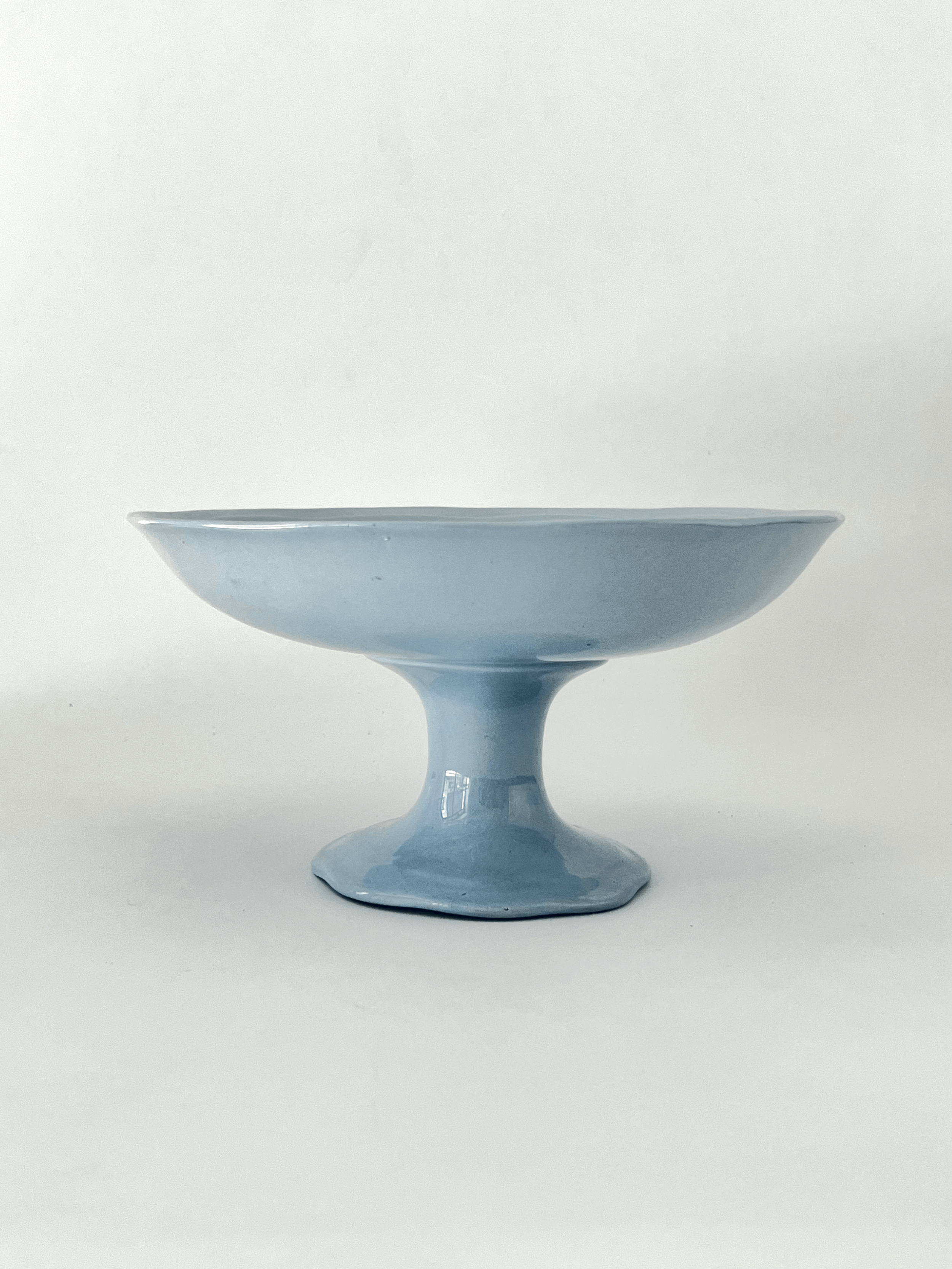 Alzatina e piatto celeste Ceramiche Laveno