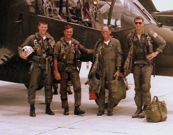 (l-r) "Abby" Gustafson, George Cambron, Mike Rowse, Beetle Bailey, 1983