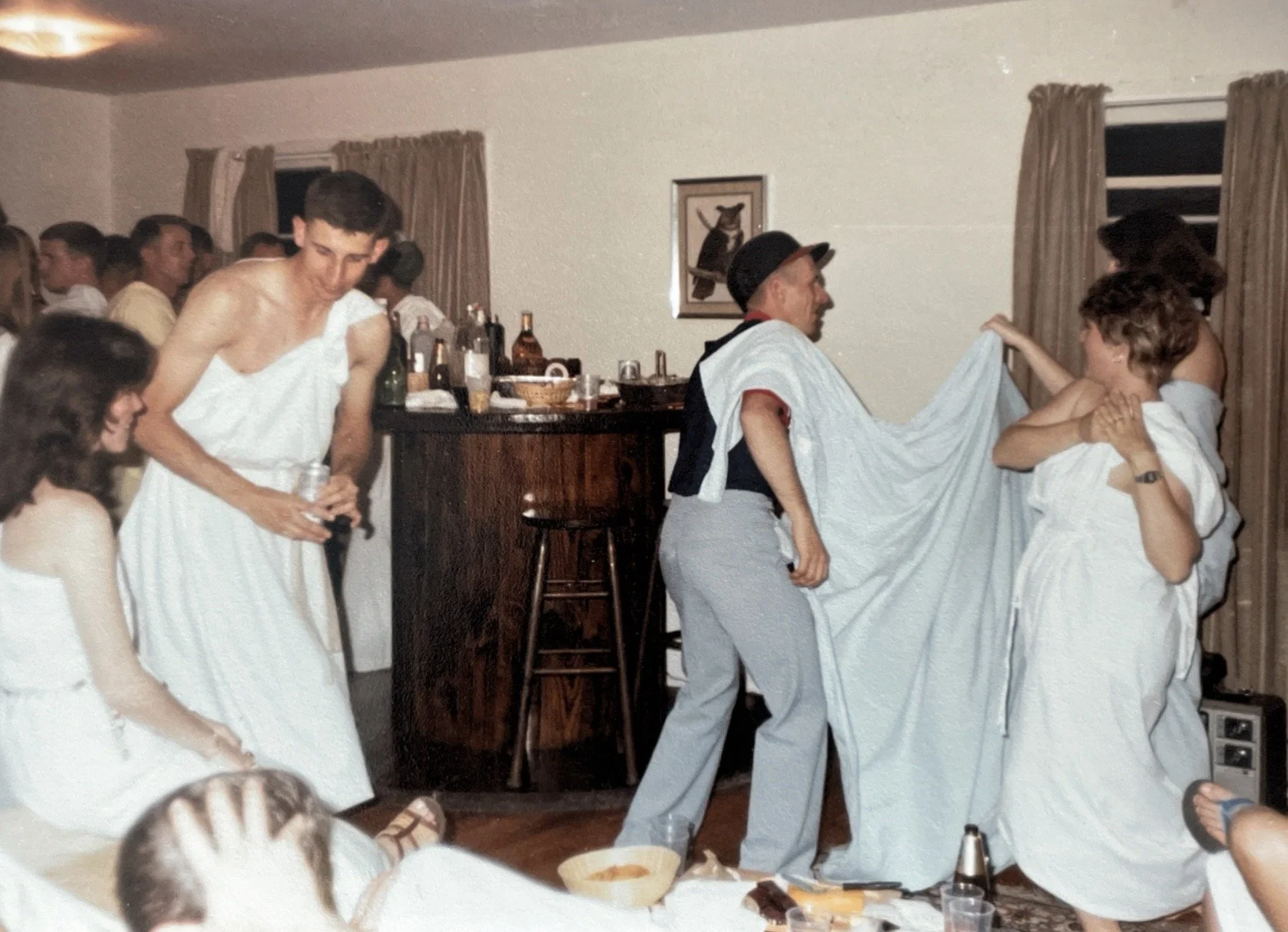 (l-r) "Bones" Lacorte, "Butta" Labutta; Toga #2 1983