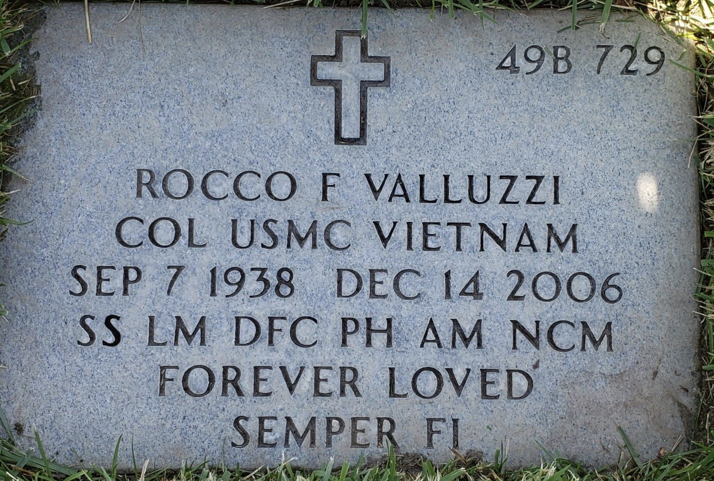 Col. Rocco F. Valuzzi; Dec. 14, 2006, SS, LM, DFC, PH, NCM-V