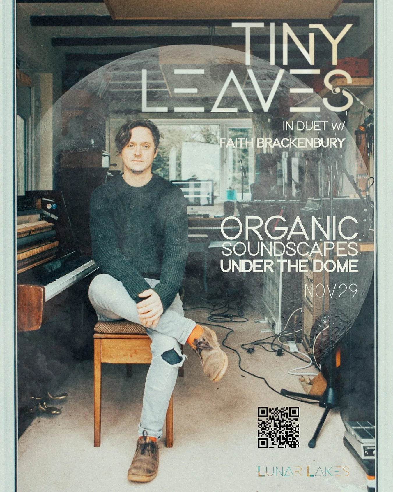 TINY LEAVES UNDER THE DOME 

TINY LEAVES will be performing a unique set under The Dome, as part of our upcoming End of Season Event - The Lunar Transmission.

Under the moniker TINY LEAVES, Joel Pike creates immersive ambient soundscapes woven from 