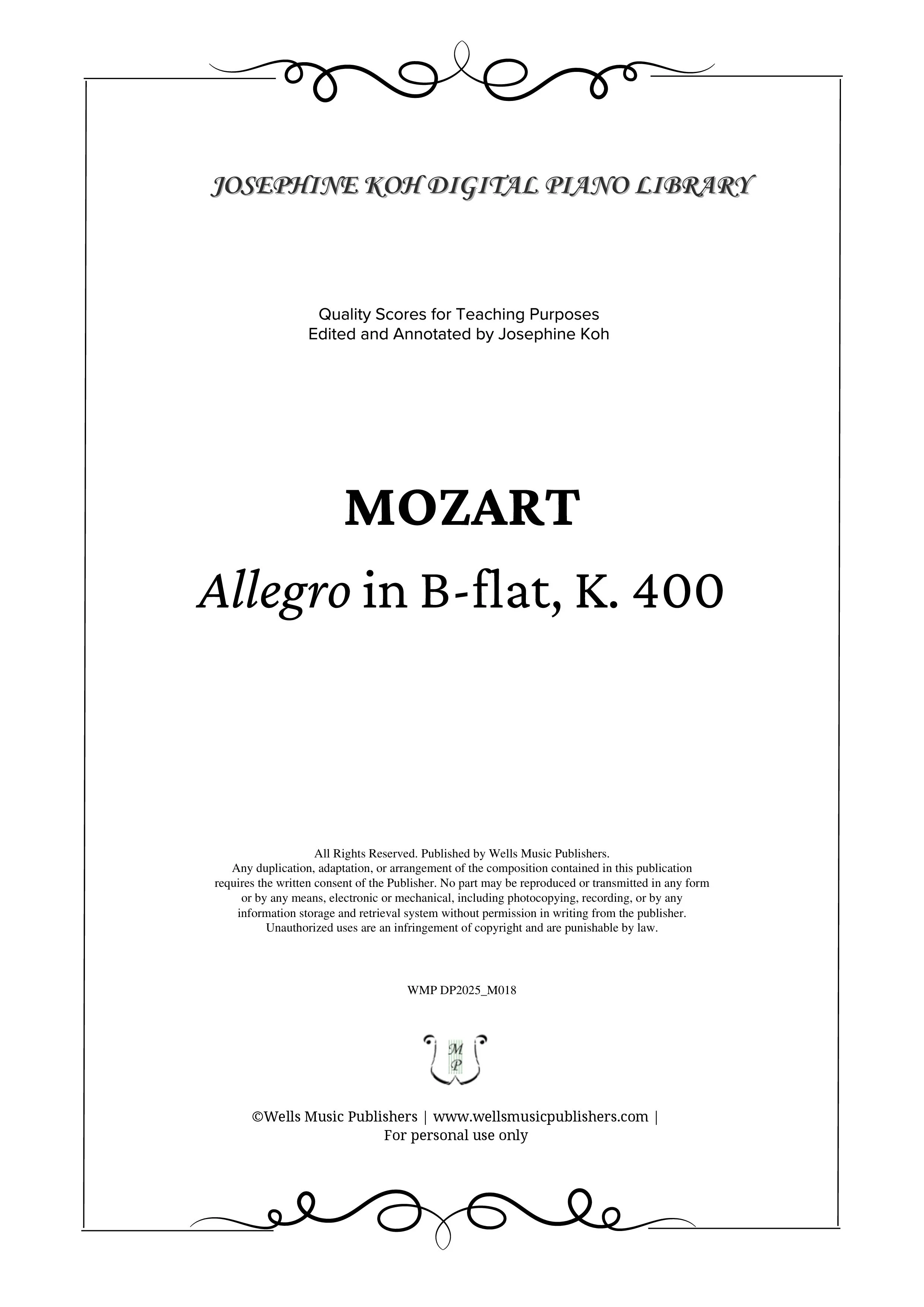 Mozart_Allegro in B-flat, K. 400 (WMP DP2025_M018)-sf