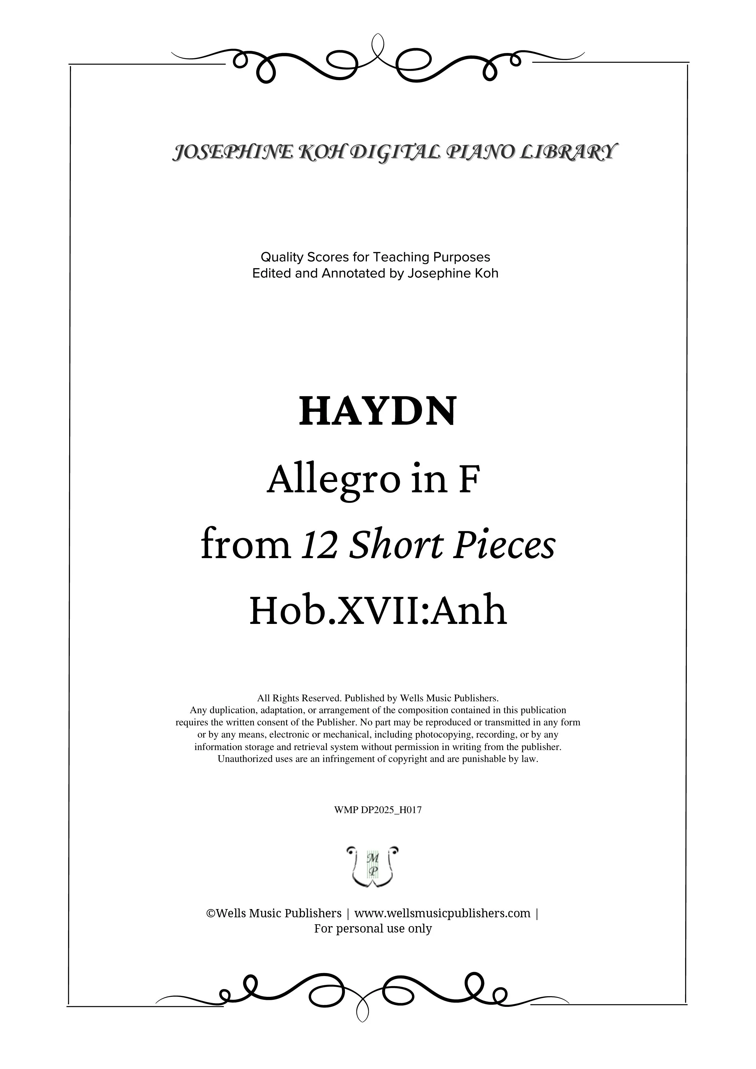 Haydn_Allegro in F from 12 Short Pieces, Hob.XVII-Anh (WMP DP2025_H017)-sf