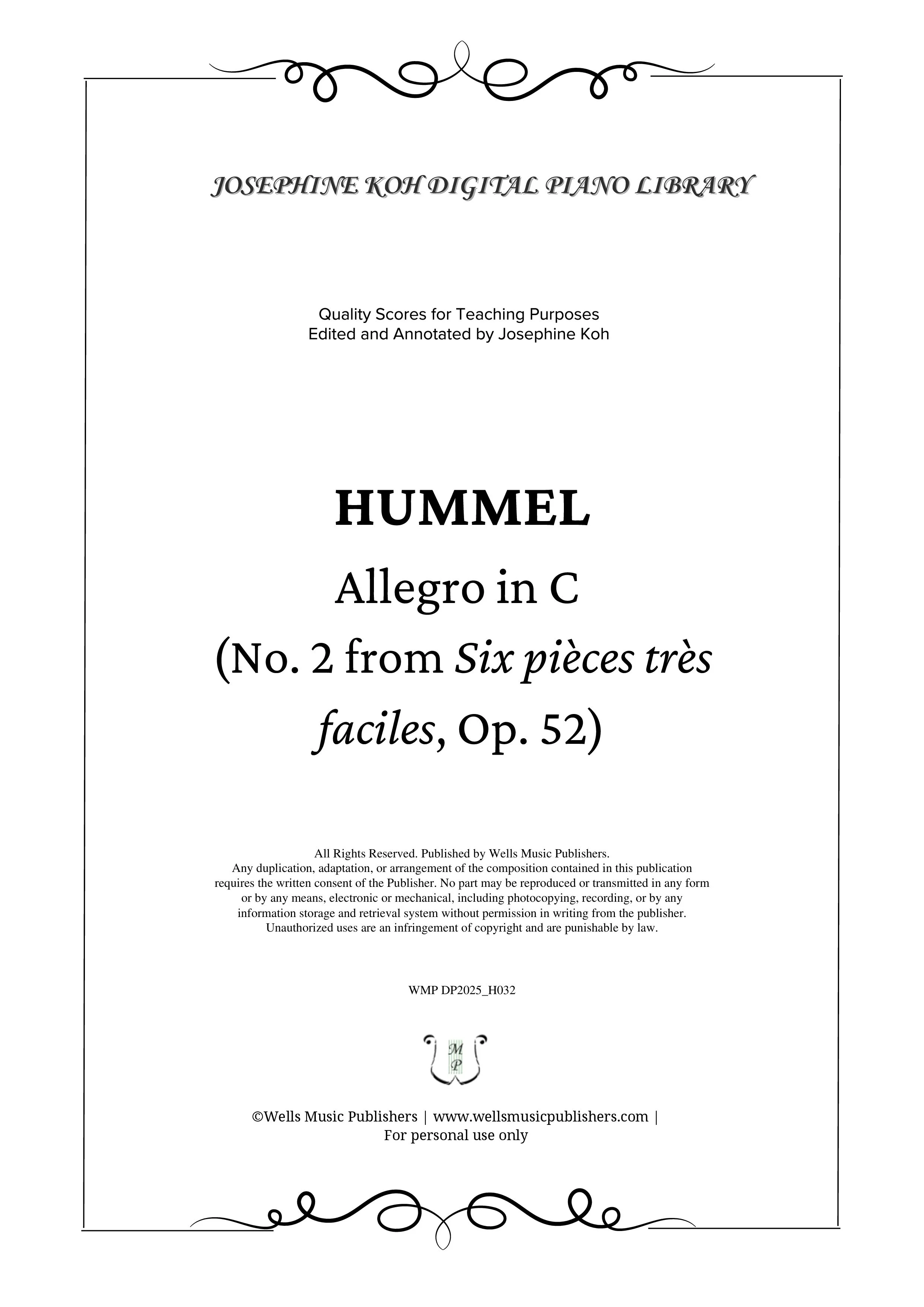 Hummel_Allegro in C, Op. 52 No. 2 (WMP DP2025_H032)-sf