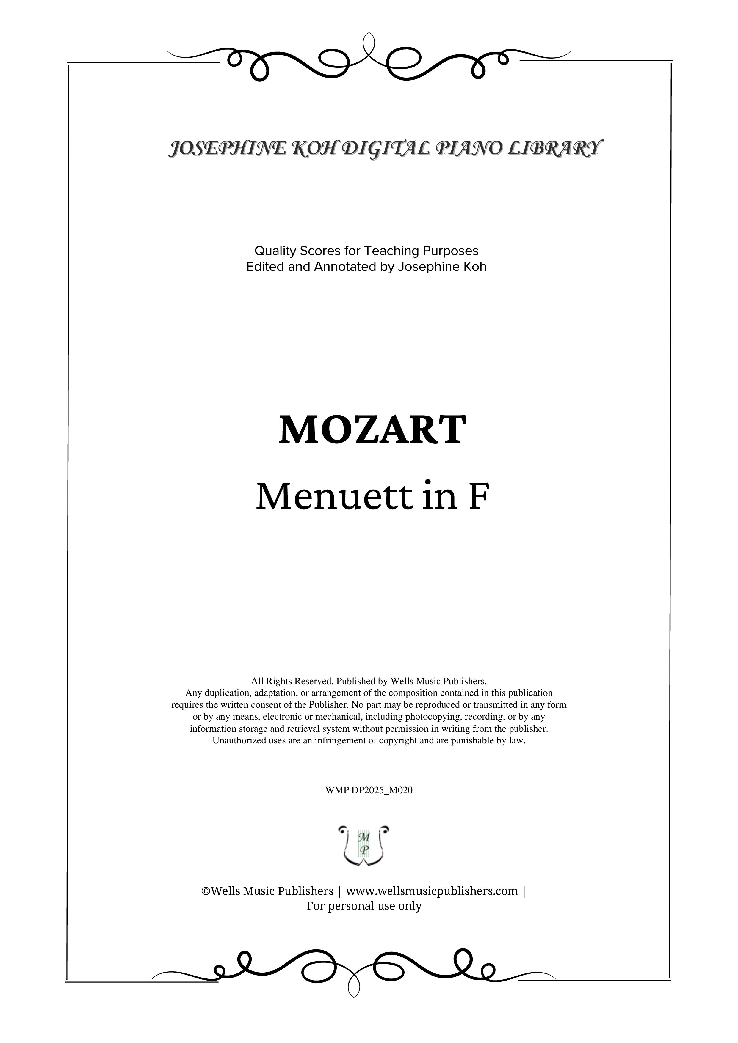 Mozart_Menuett in F (WMP DP2025_M020)-sf