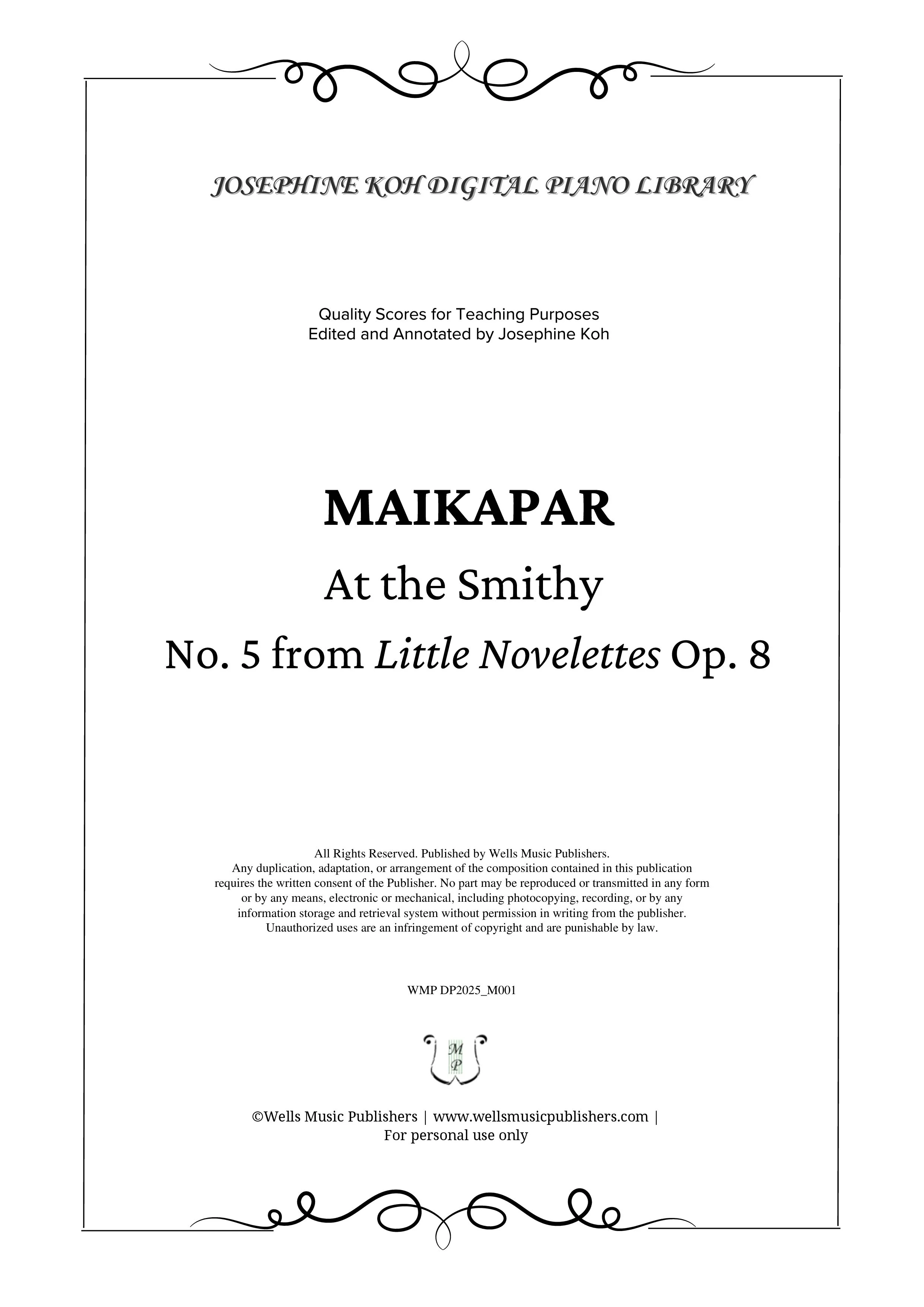 Maikapar_At the Smithy, Op. 8 No. 5 (WMP DP2025_M001)-sf