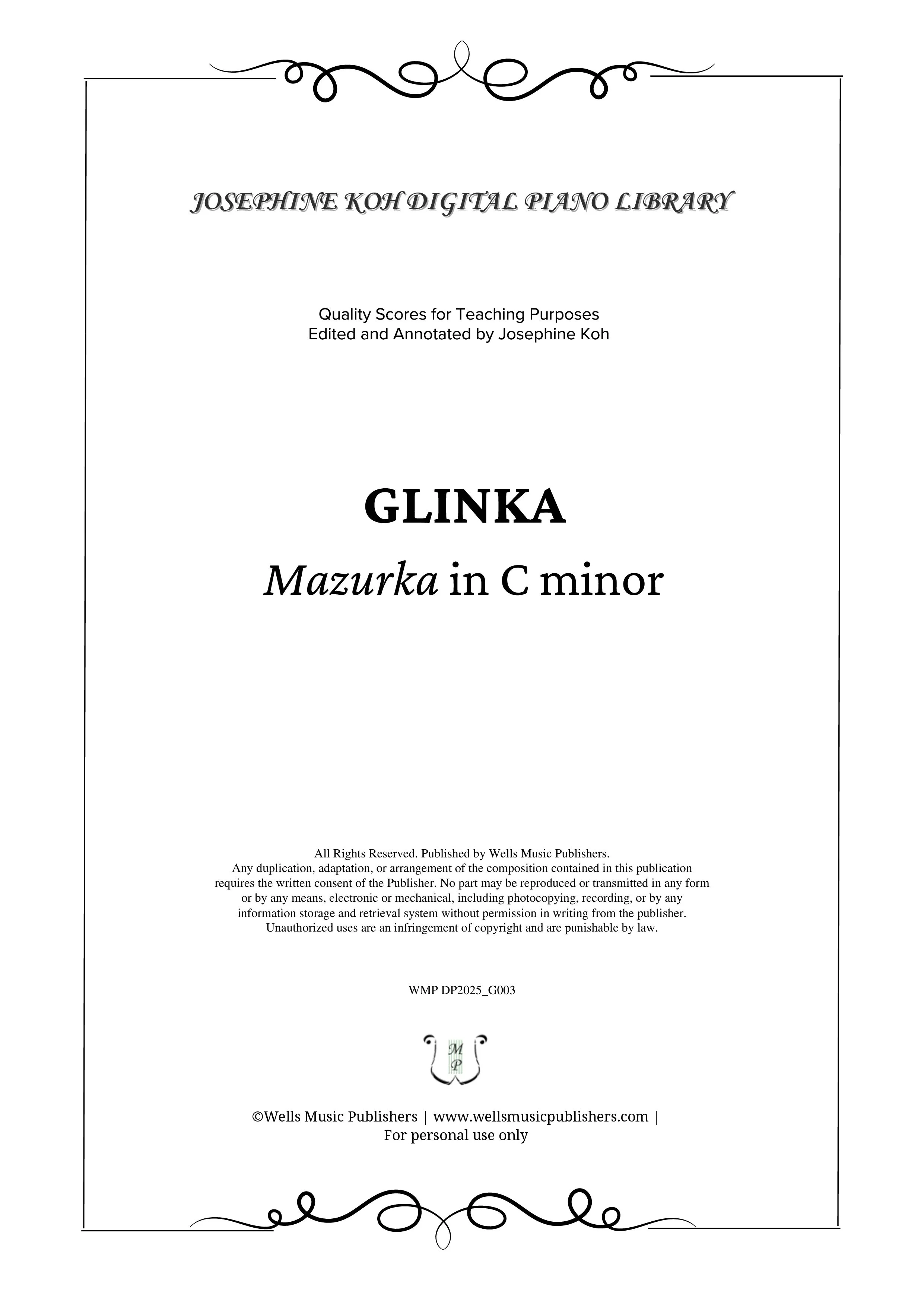 Glinka_Mazurka in C minor (WMP DP2025_G003)-sf