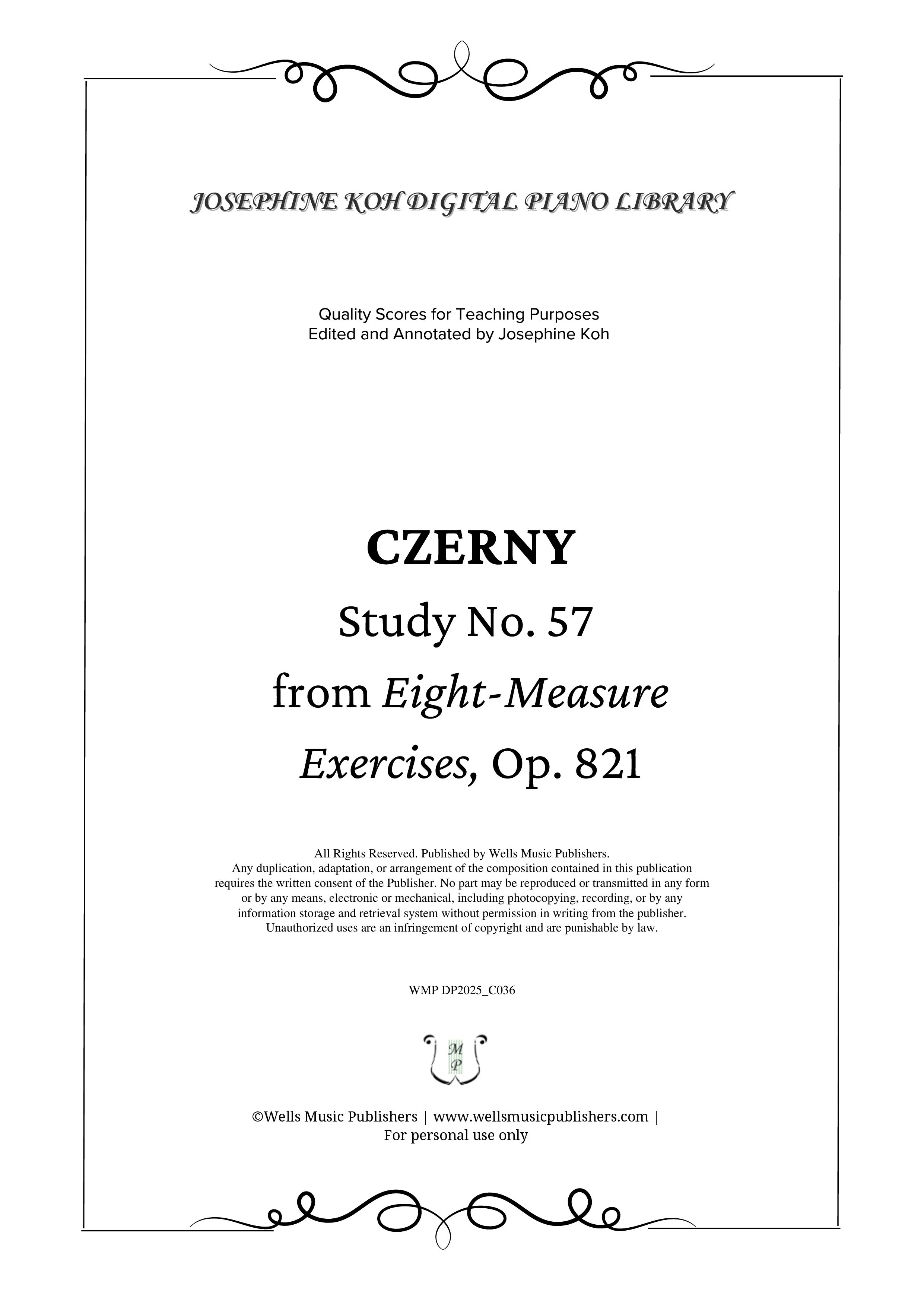 Czerny_Study No. 57 from Eight-Measure Exercises, Op. 821 (WMP DP2025_C036)-sf