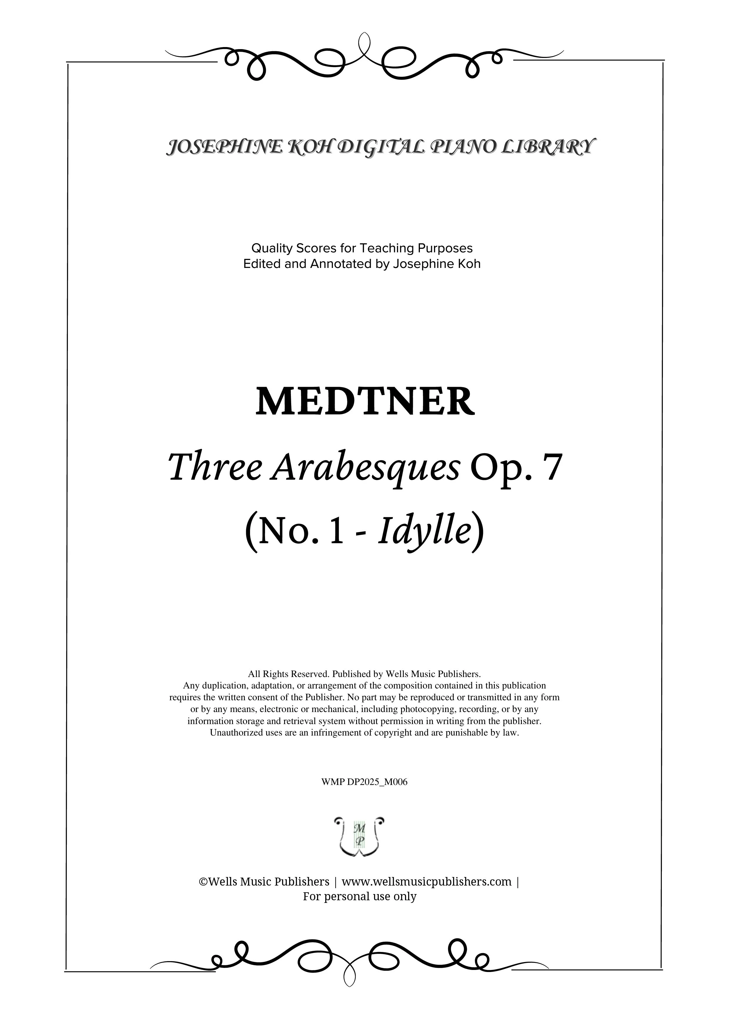 Medtner_Arabesque No. 1 (Idylle) from Three Arabesques Op. 7 (WMP DP2025_M006)-sf