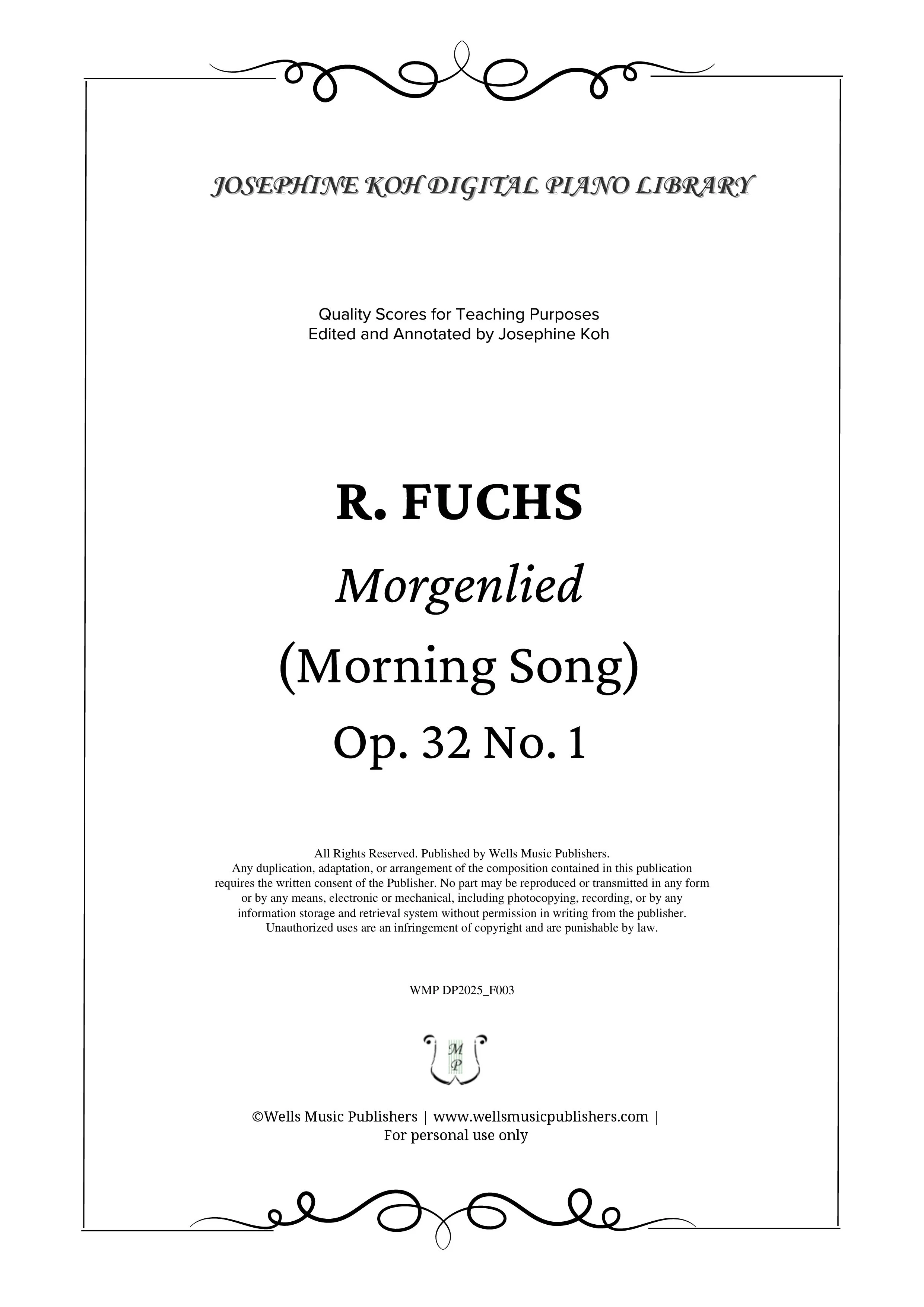 Fuchs_Morgenlied (Morning Song), Op. 32 No. 1 (WMP DP2025_F003)-sf