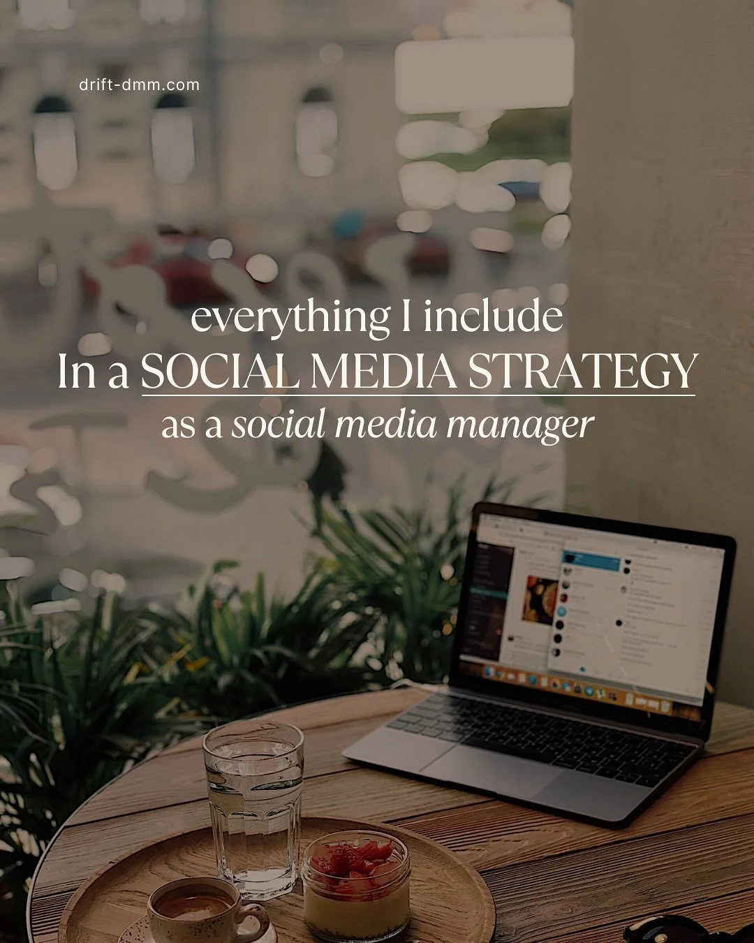 A look at what I include in every social media strategy I create for my clients. #socialmediamanagement #socialmediamanager #socialmediamarketingtips #instagrammarketing #smallbusinessmarketing #romega #romegasmallbusiness