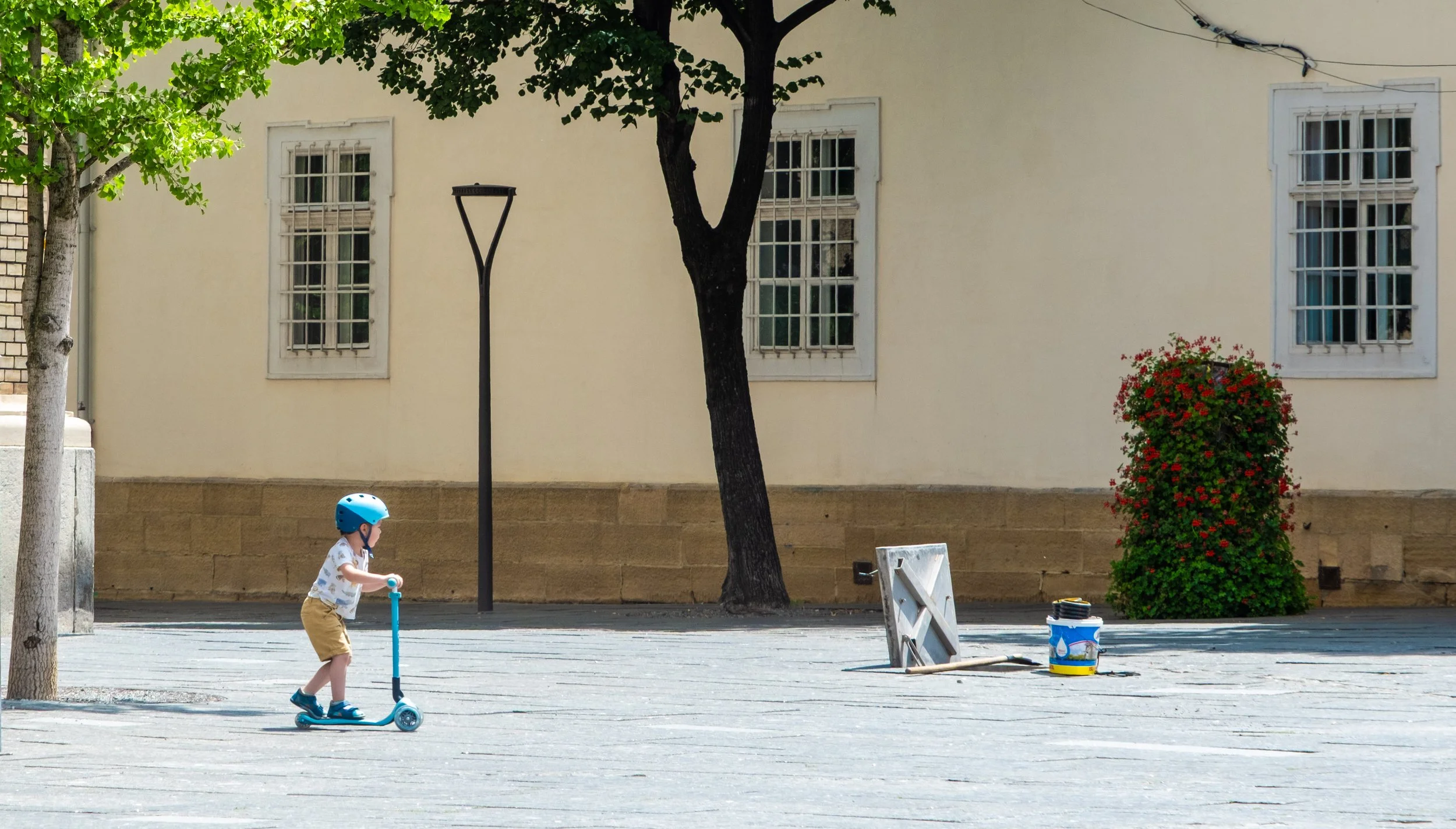 Curious child spots a manhole