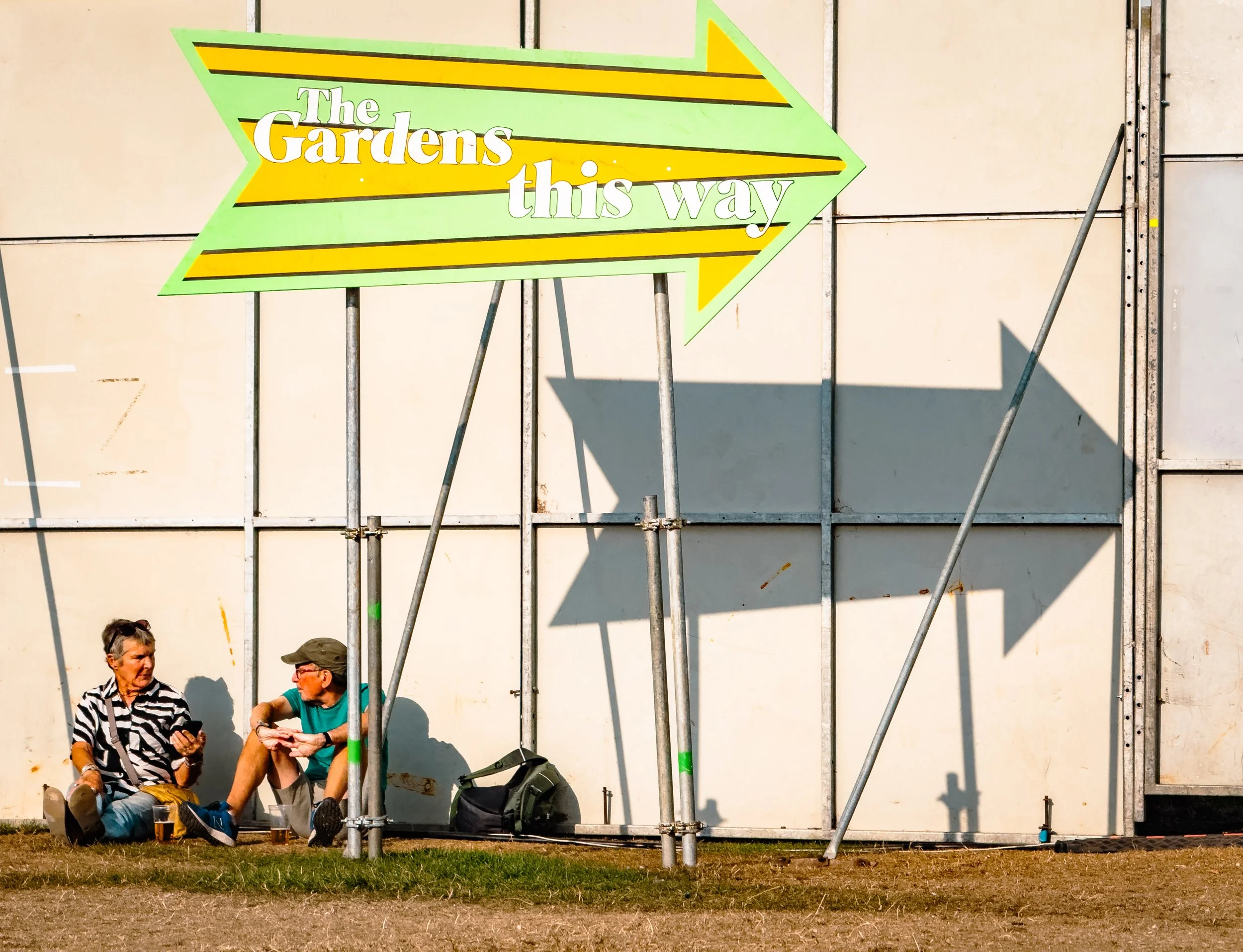 Festival goers having a rest