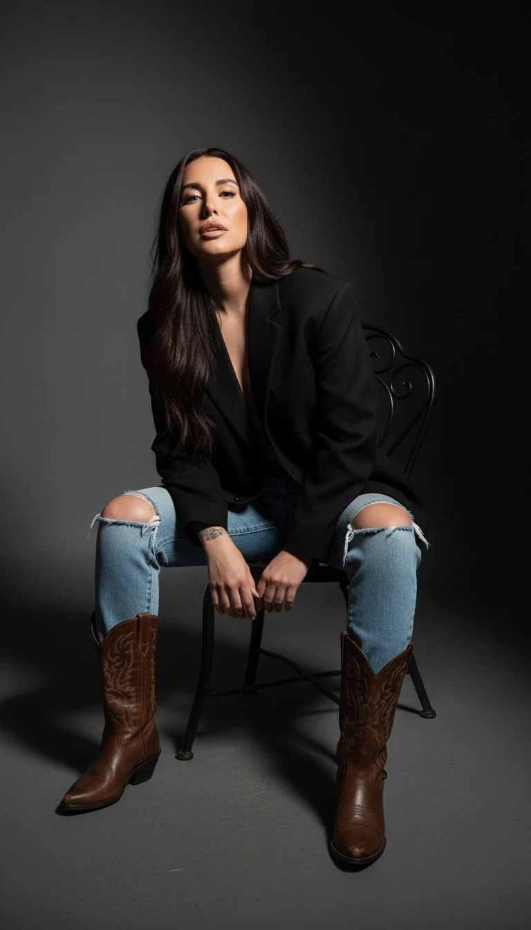 Flat lay of phone and notebook showing social media content planning, caption writing, and brand strategy for a lifestyle business.