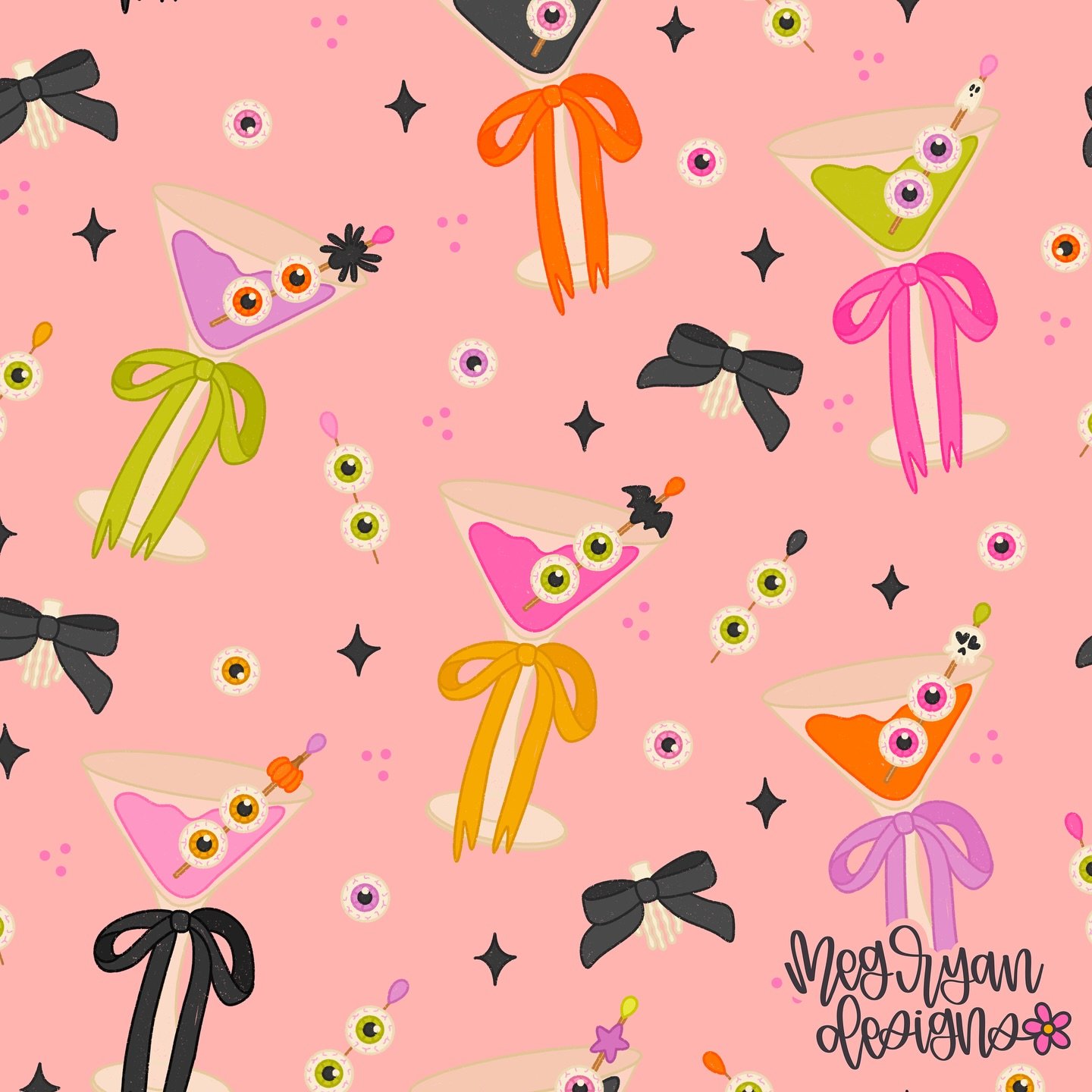 Olives and eyeballs but make it cute 🍸🧡
I&rsquo;ve been really leaning into trying to nail down my signature style, which I never doubted I knew what it was. But when putting together my portfolio I realized my favorite patterns either had no outli