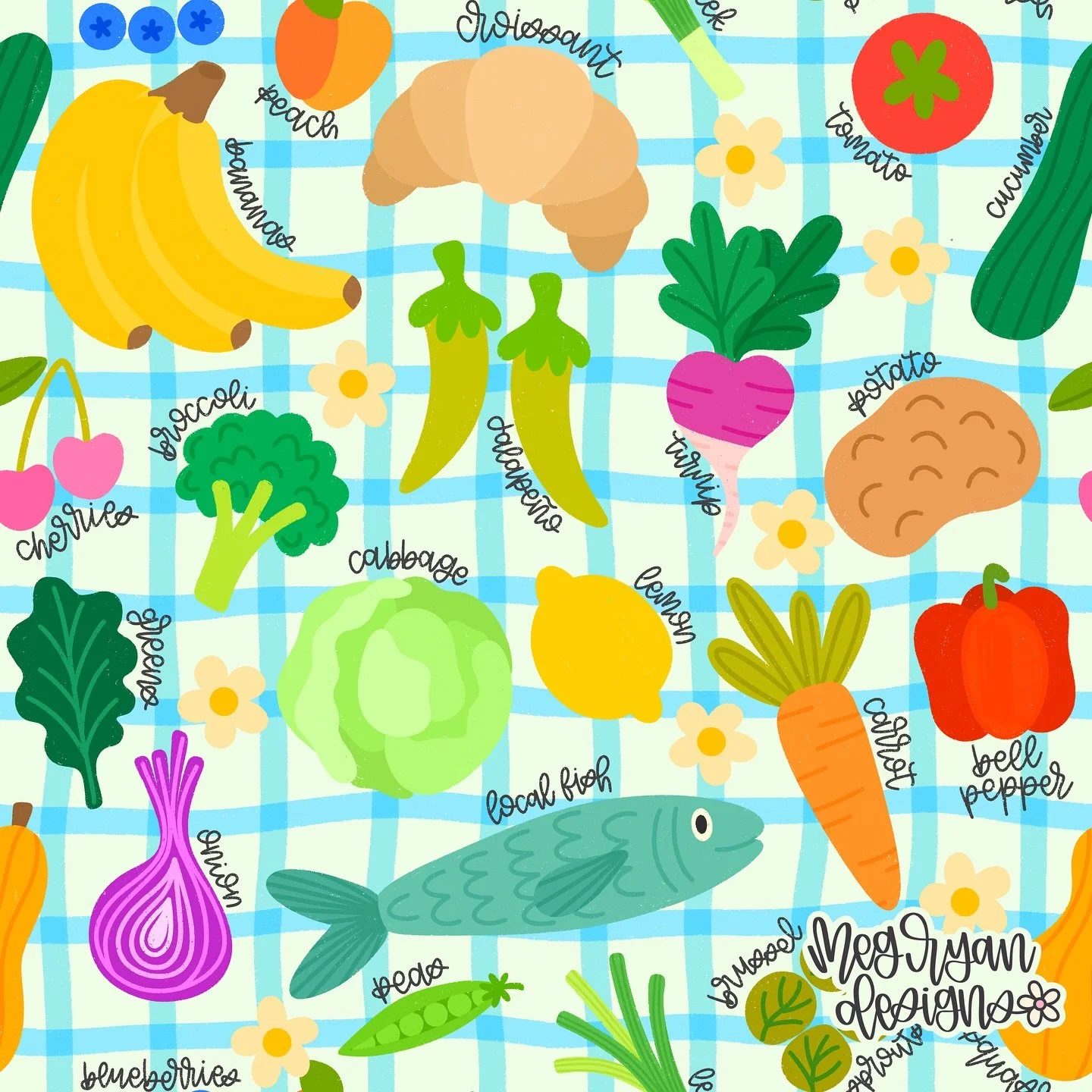 My entry for the @spoonflower Farmers Market Challenge 🥕DESIGN ID: 21544951

farmers market &bull; hand drawn &bull; gingham &bull; fresh produce &bull; vegetables &bull; fruits &bull; local food &bull; cozy vibes &bull; colorful &bull; playful &bul