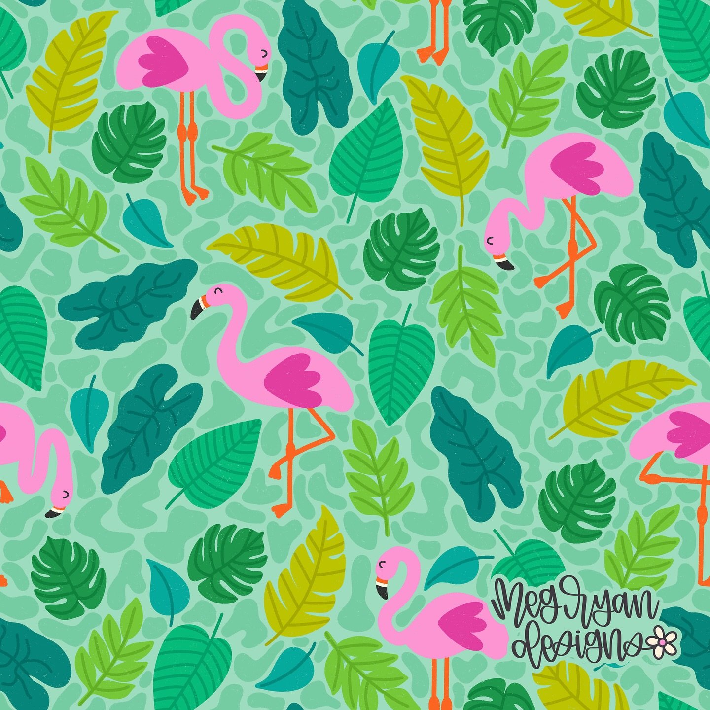 Going for Tropical Jungle Maximalist on this one 🐆🌴🦩
It would be so cute on a beach towel 🌊

@arthustleinsider 

tropical jungle | flamingo print | pink birds | jungle leaves | tropical leaves | leafy pattern | bold color | playful design | whims