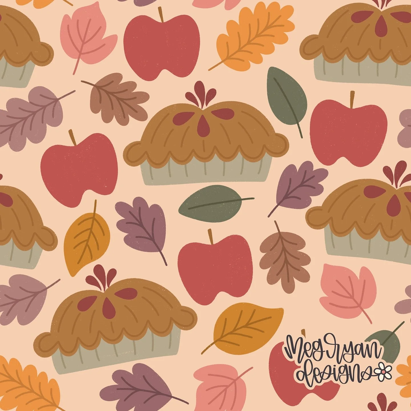 Finally finished this collection 🍁🍂🍎
Currently watching the Survivor Finale Live so I don't see immediate spoilers...anyone else watching??

autumn pattern | apple pie pattern | cottagecore fall | fall baking art | cozy autumn aesthetic | hand dra