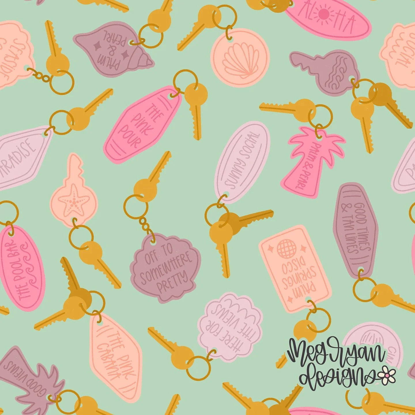 When I was drawing this pattern...I realized I've never checked into a hotel/motel/Airbnb with a key before it's always a keycard or pincode on the door. But keycards I don't think would have been as cute 😂🙈 have you ever used a key on vacation?

M