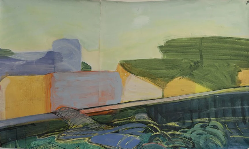 Gunwhale, 2016, Acrylic on canvas, 23 x 38 inches
