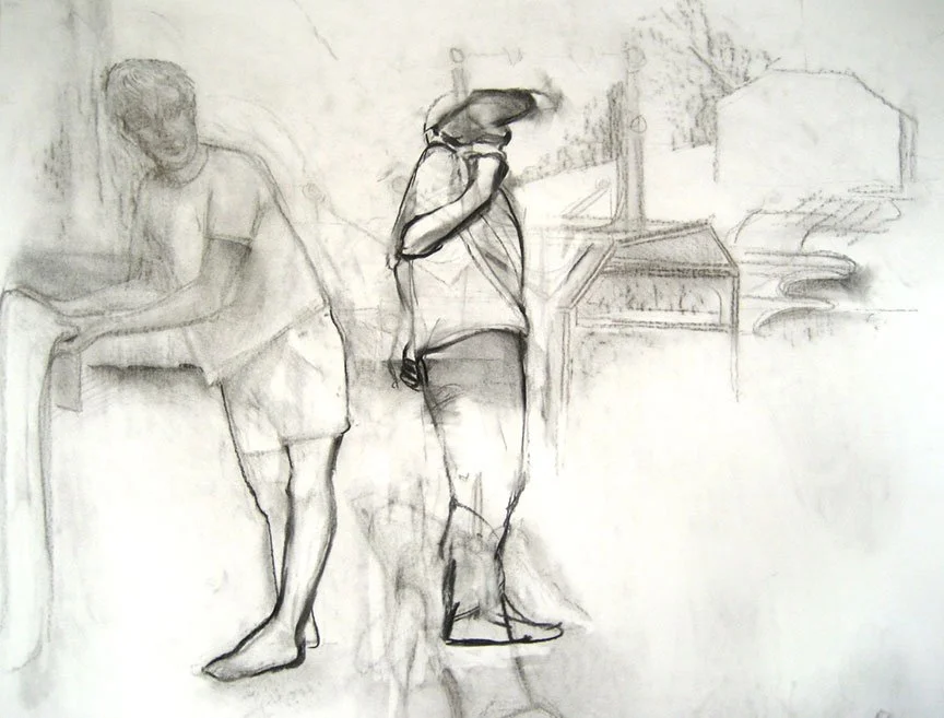 Orientation, 2015, Charcoal on paper