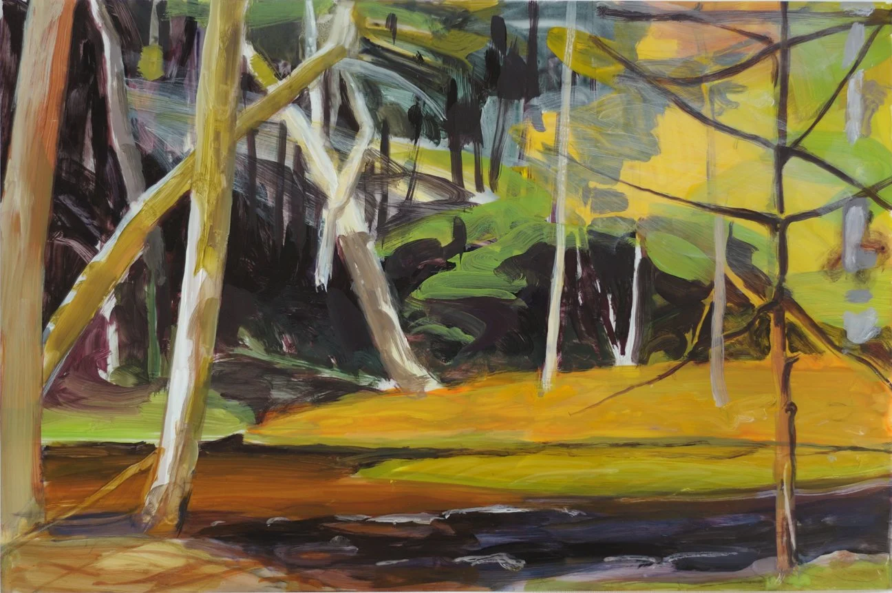 In Masthope Valley, 2023, Acrylic on panel, 12.5 x 19 inches